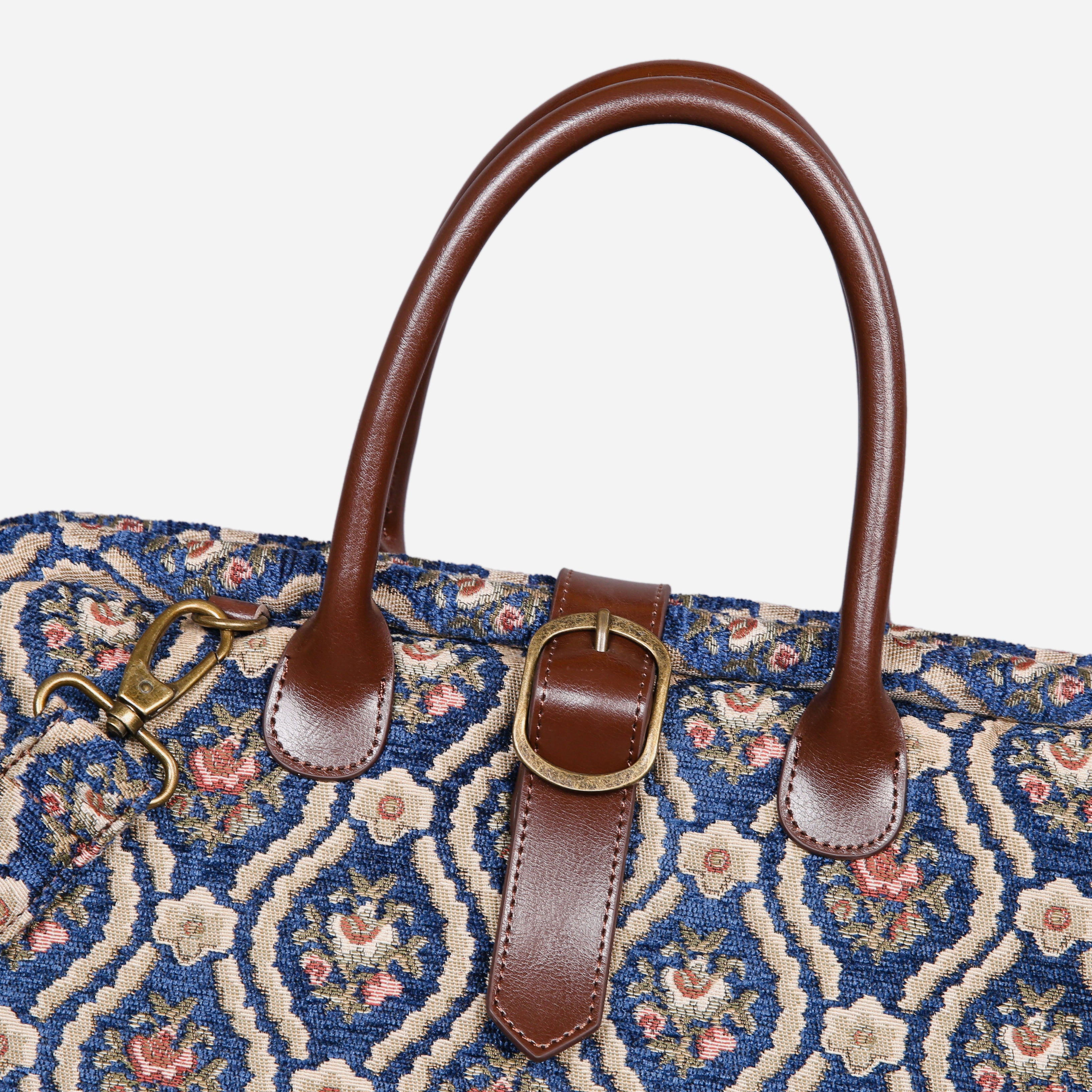 Traditional Blue Mary Poppins Weekender carpet bag MCW Handmade-1