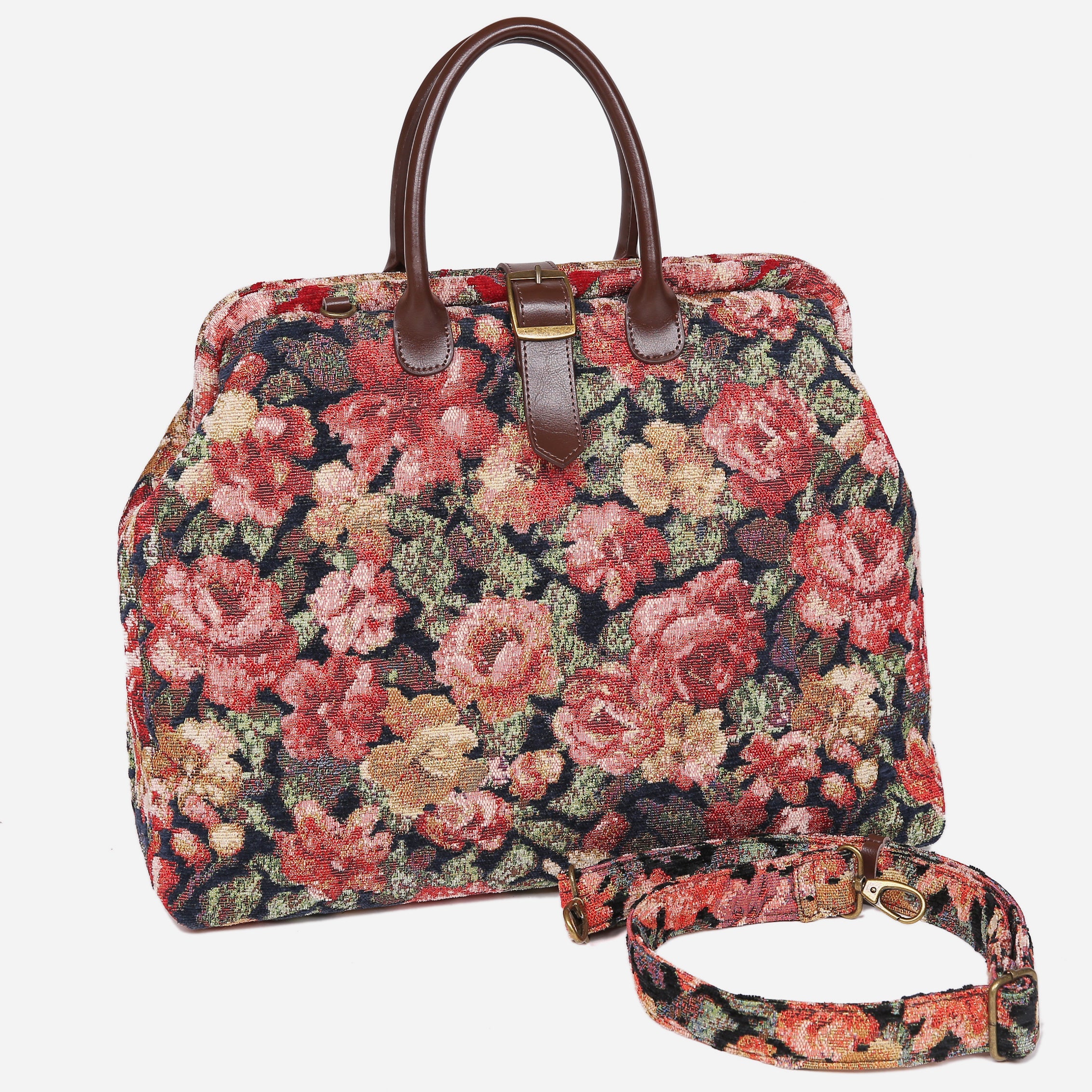 Floral Rose Mary Poppins Weekender carpet bag MCW Handmade-3