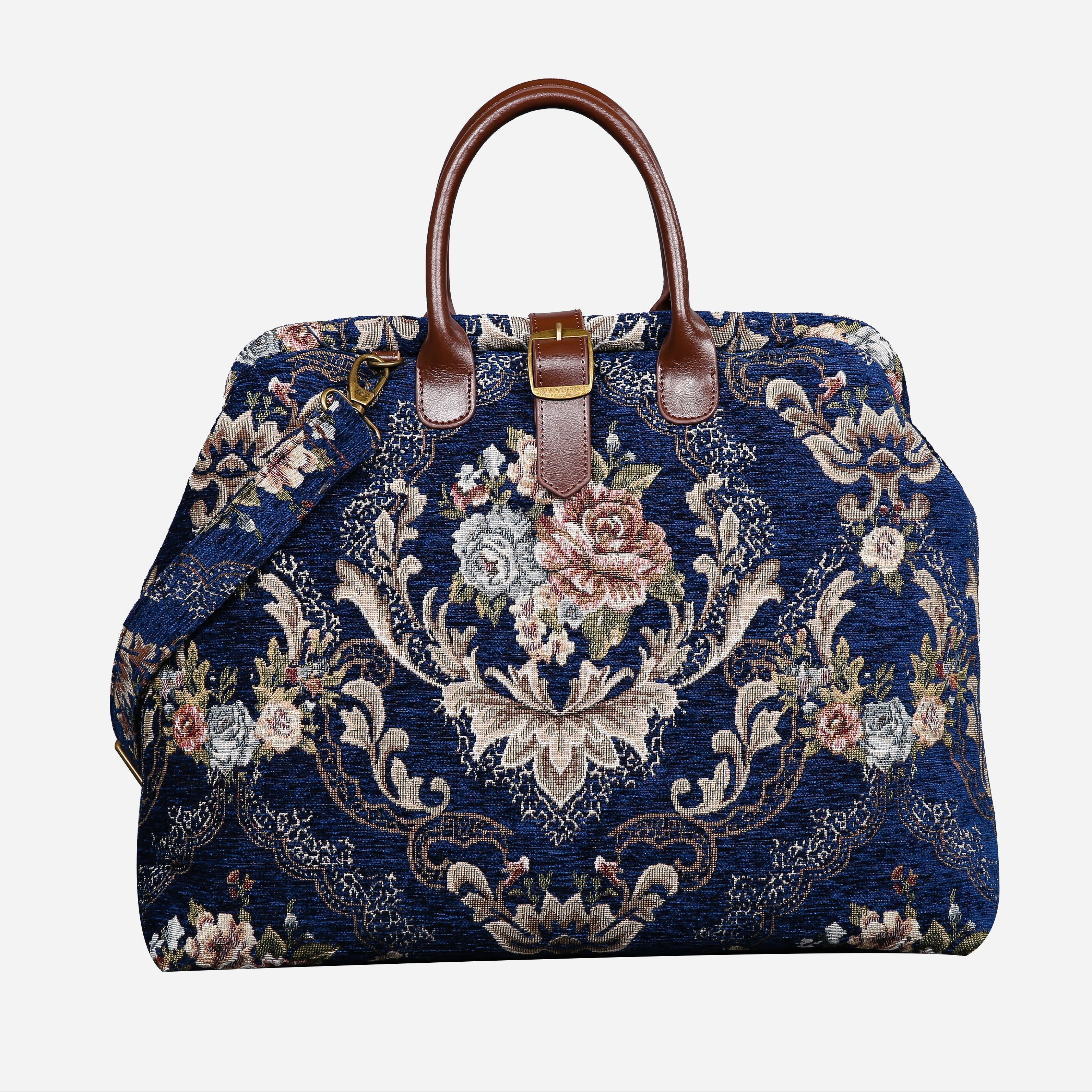 Floral Blue Mary Poppins Weekender carpet bag MCW Handmade