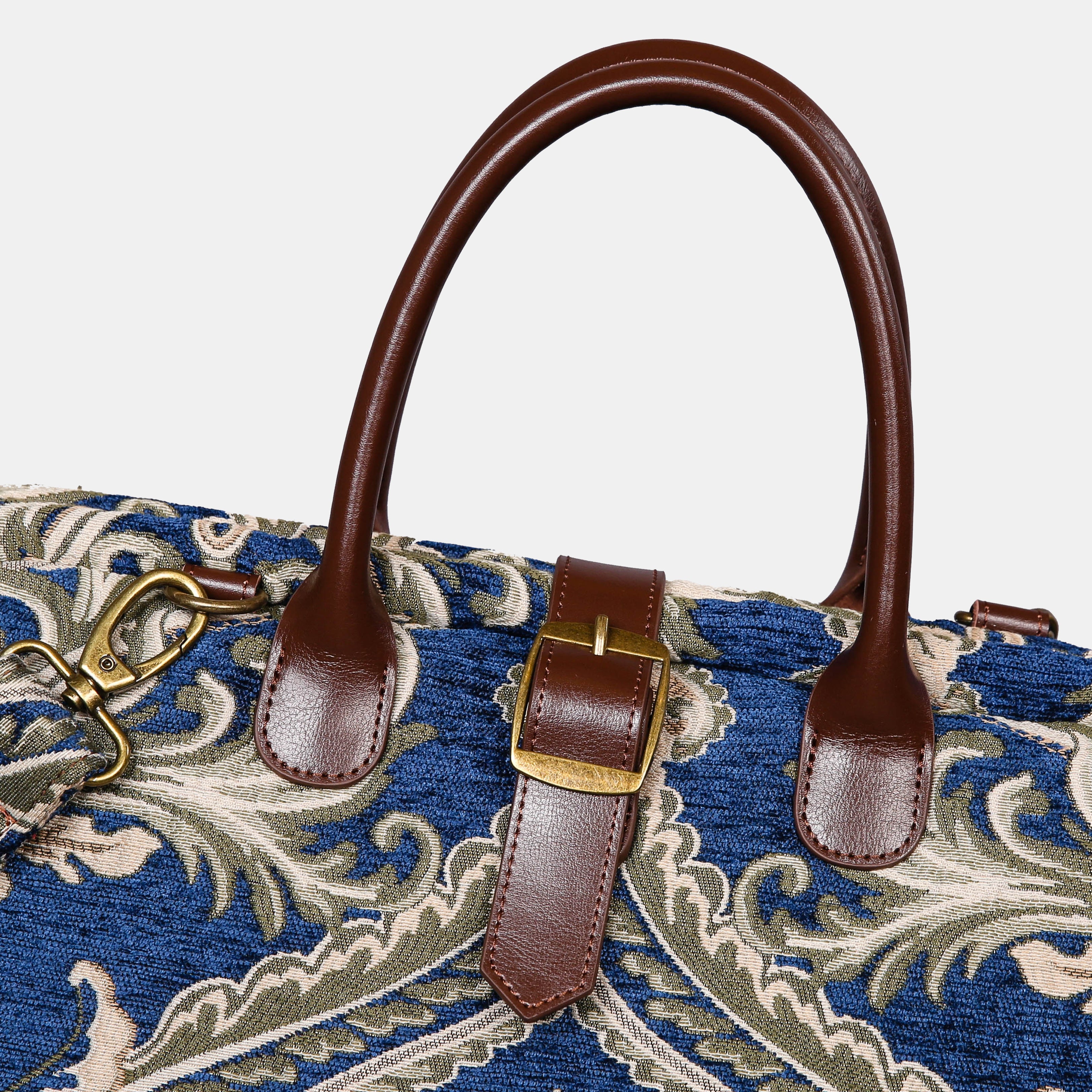 ELIZABETH Blue Mary Poppins Weekender carpet bag MCW Handmade-4