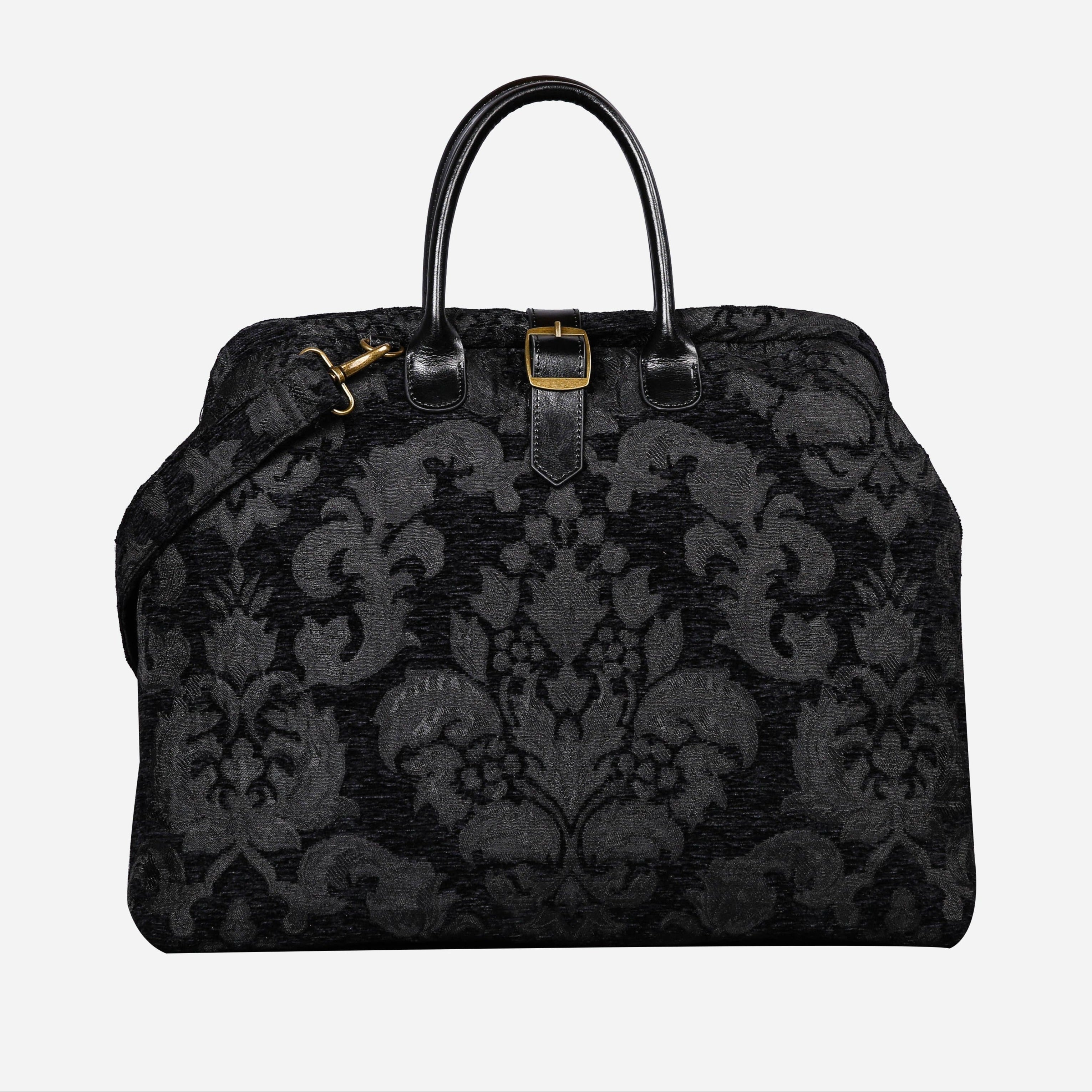 Victorian Blossom BLK/BLK Mary Poppins Weekender carpet bag MCW Handmade main