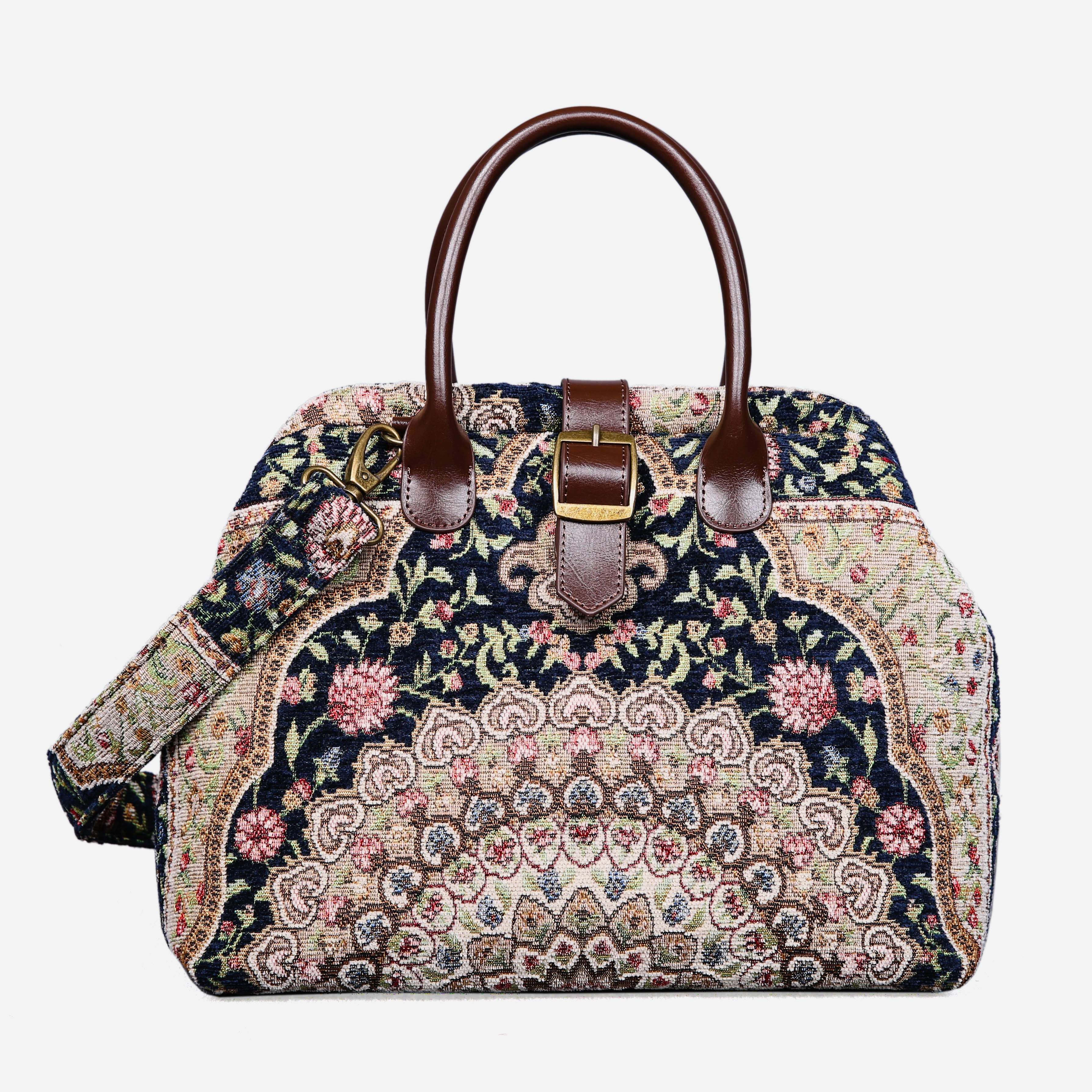 Oriental Navy Carpet Handbag Purse carpet bag MCW Handmade