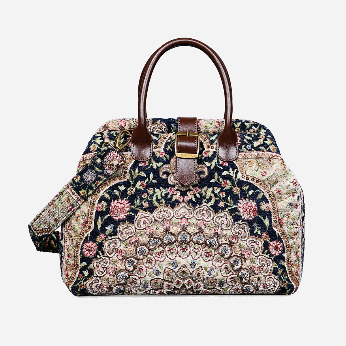 Oriental Navy Carpet Handbag Purse carpet bag MCW Handmade