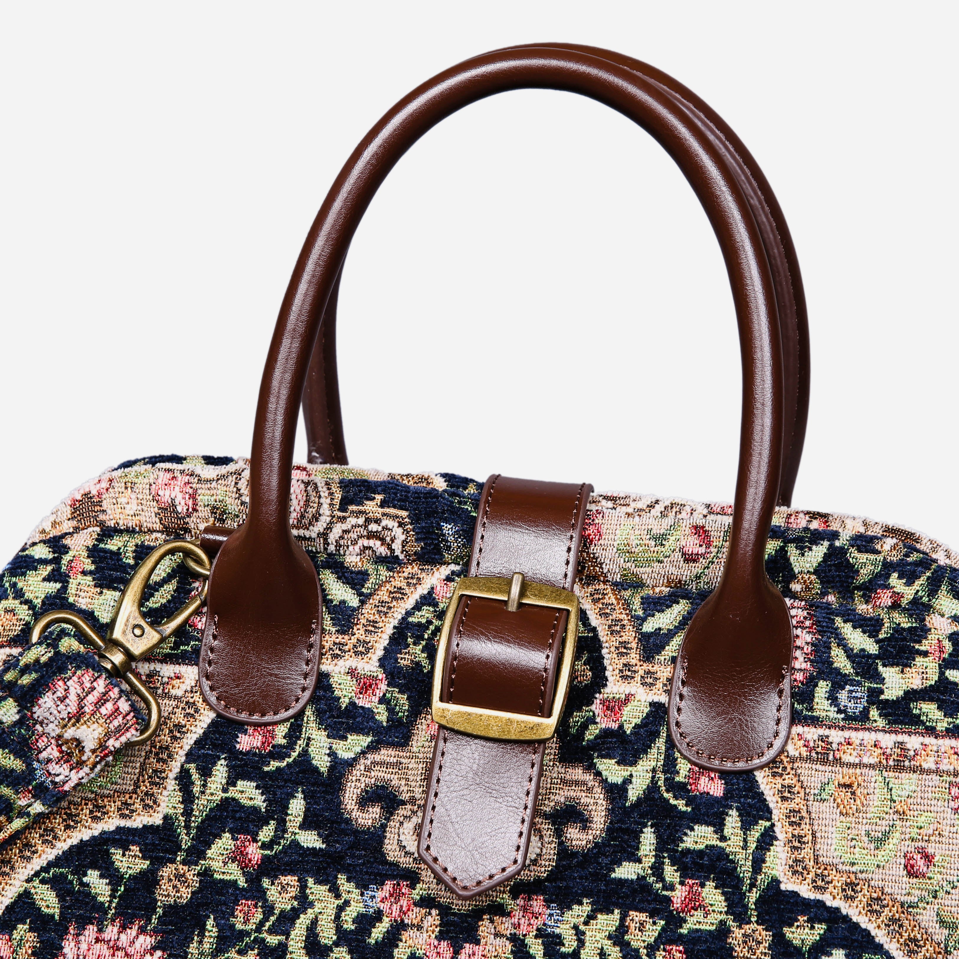 Oriental Navy Carpet Handbag Purse carpet bag MCW Handmade-5