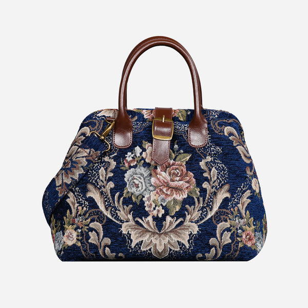 Floral Blue Carpet Handbag Purse carpet bag MCW Handmade