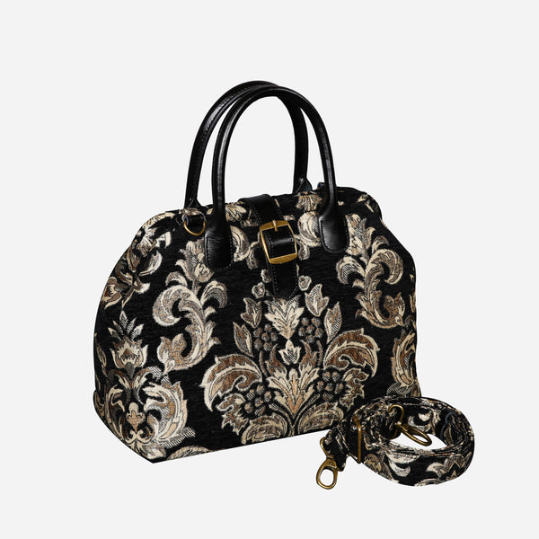 Victorian Blossom BLK-GOLD Carpet Handbag Purse carpet bag MCW Handmade-1