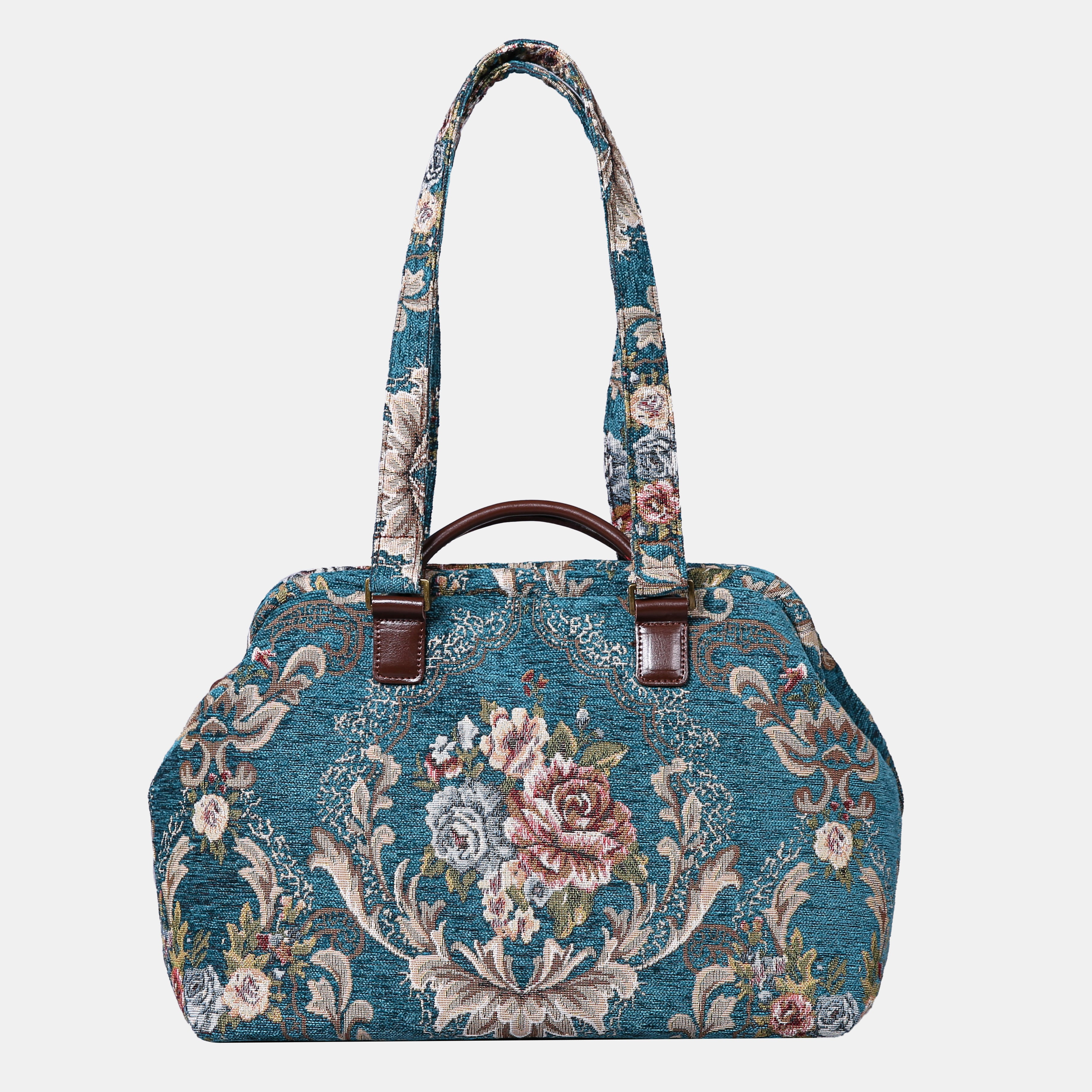 Floral Teal Knitting Project Bag  MCW Handmade-5