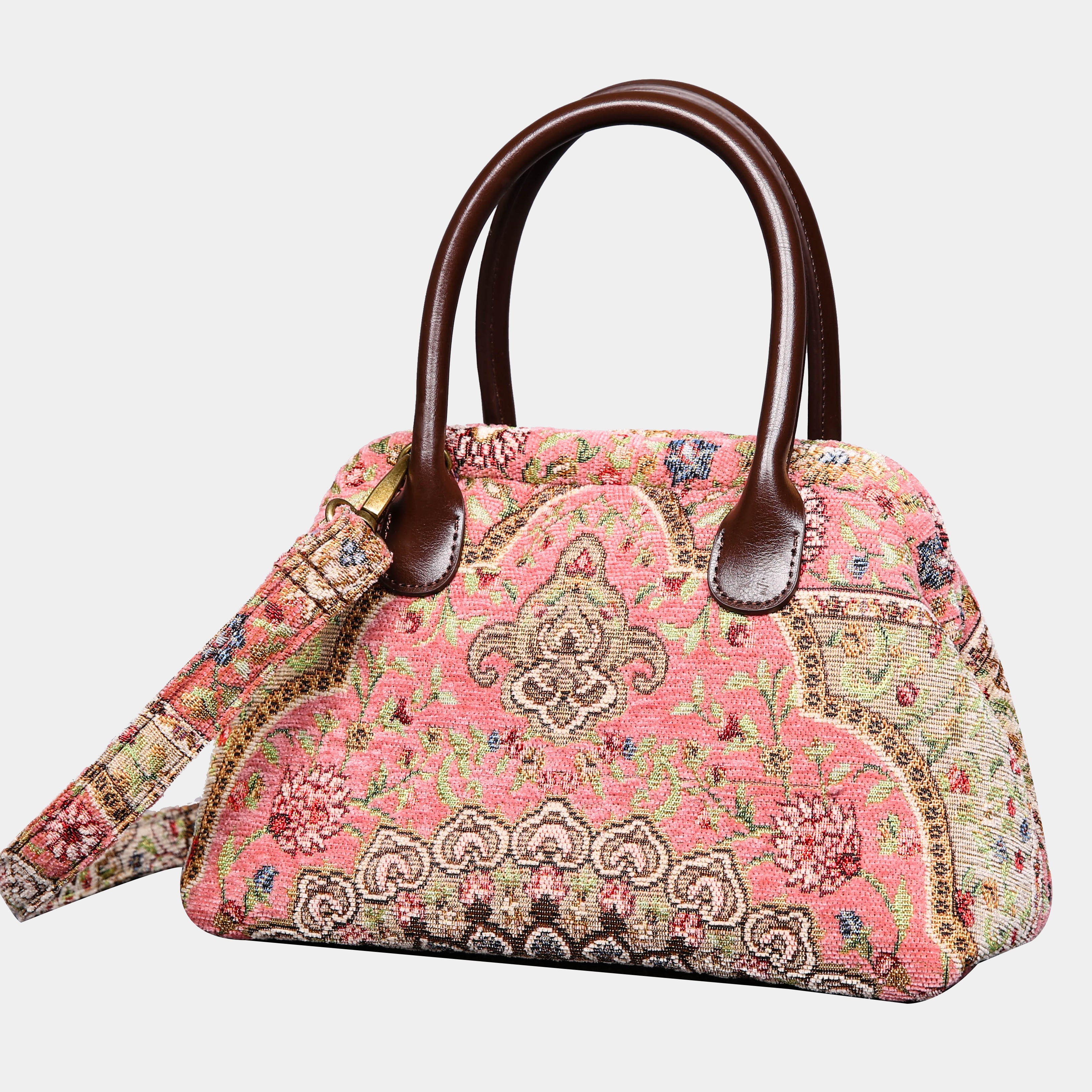 Oriental Pink Carpet Satchel carpet bag MCW Handmade-3