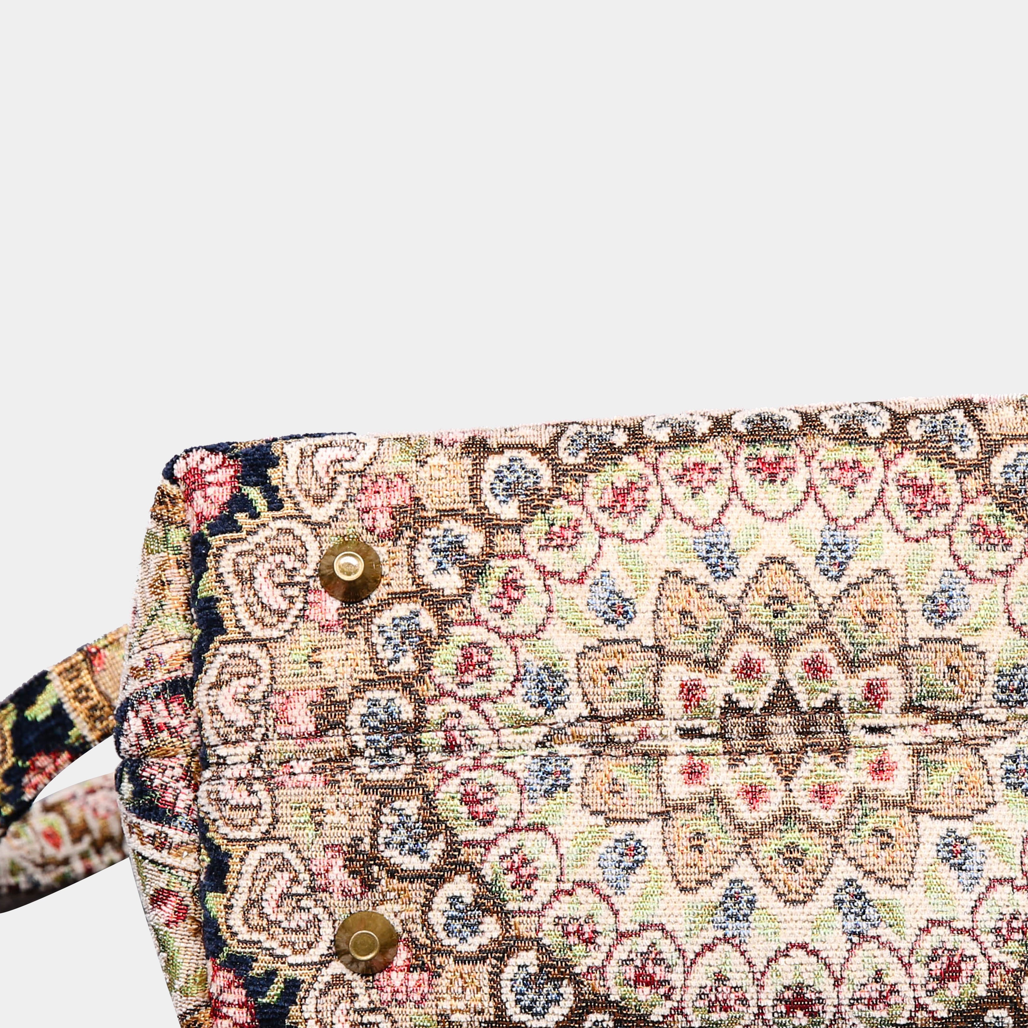 Oriental Navy Carpet Satchel carpet bag MCW Handmade-5