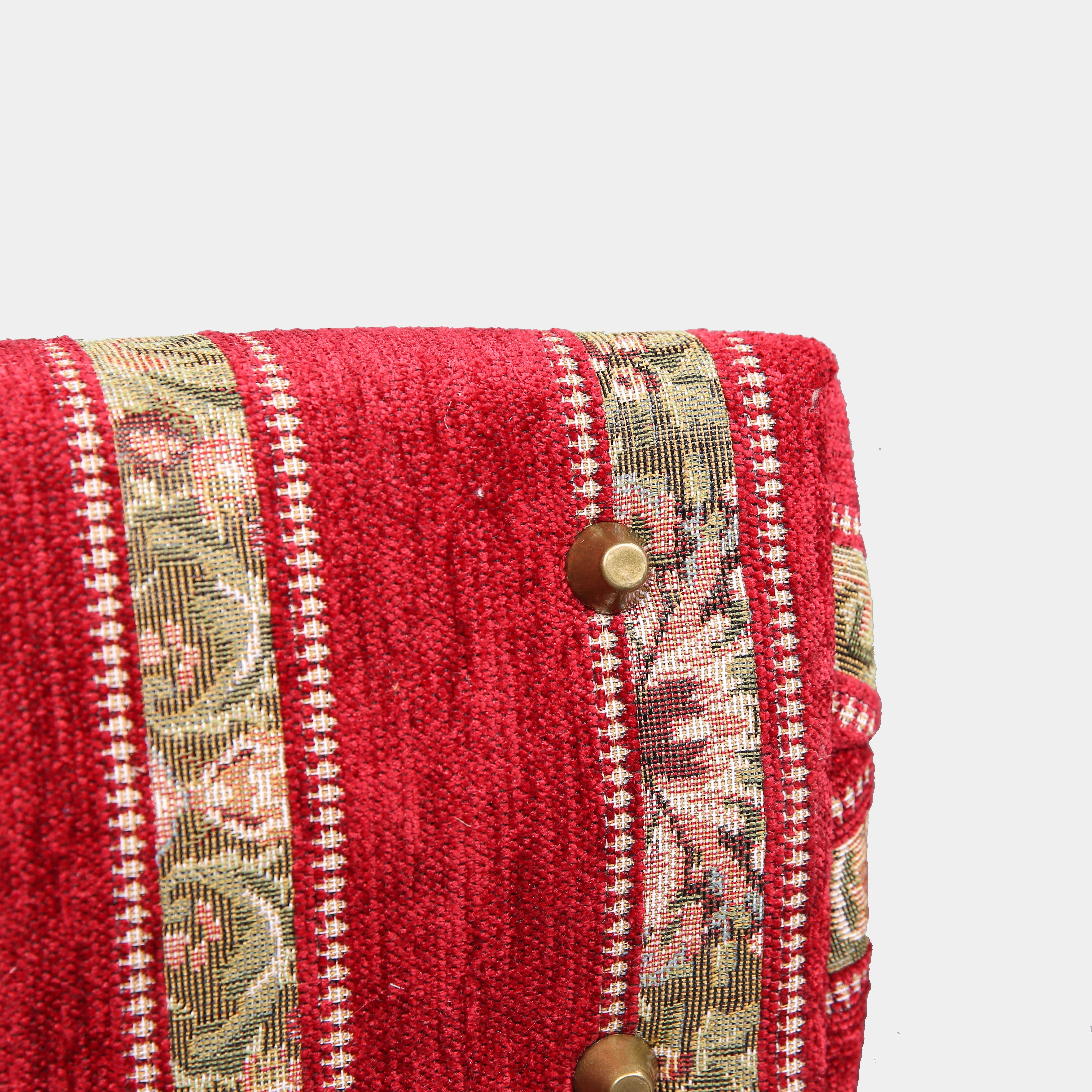 Floral Stripes Red Carpet Satchel carpet bag MCW Handmade-4