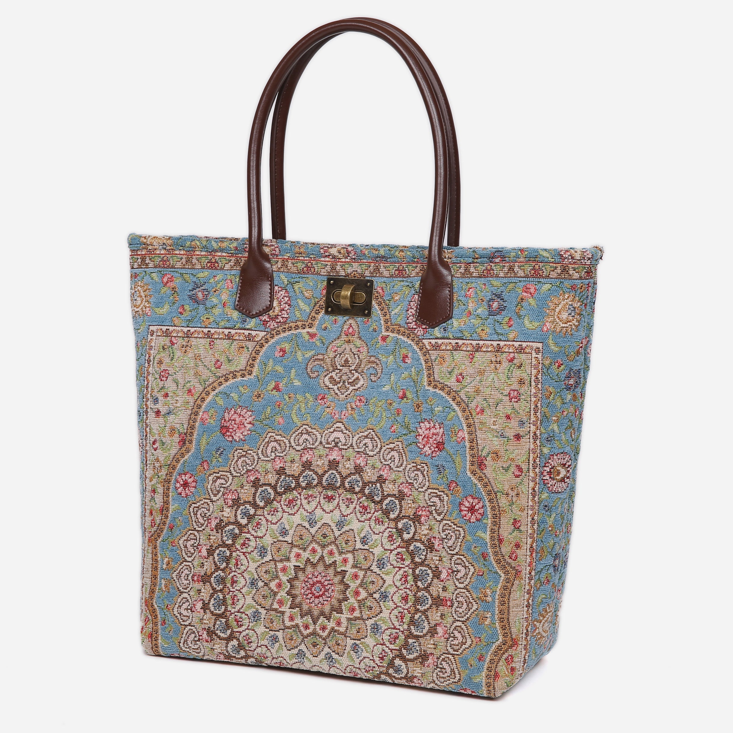 Oriental Blue Carpet Tote Shopper carpet bag MCW Handmade-2