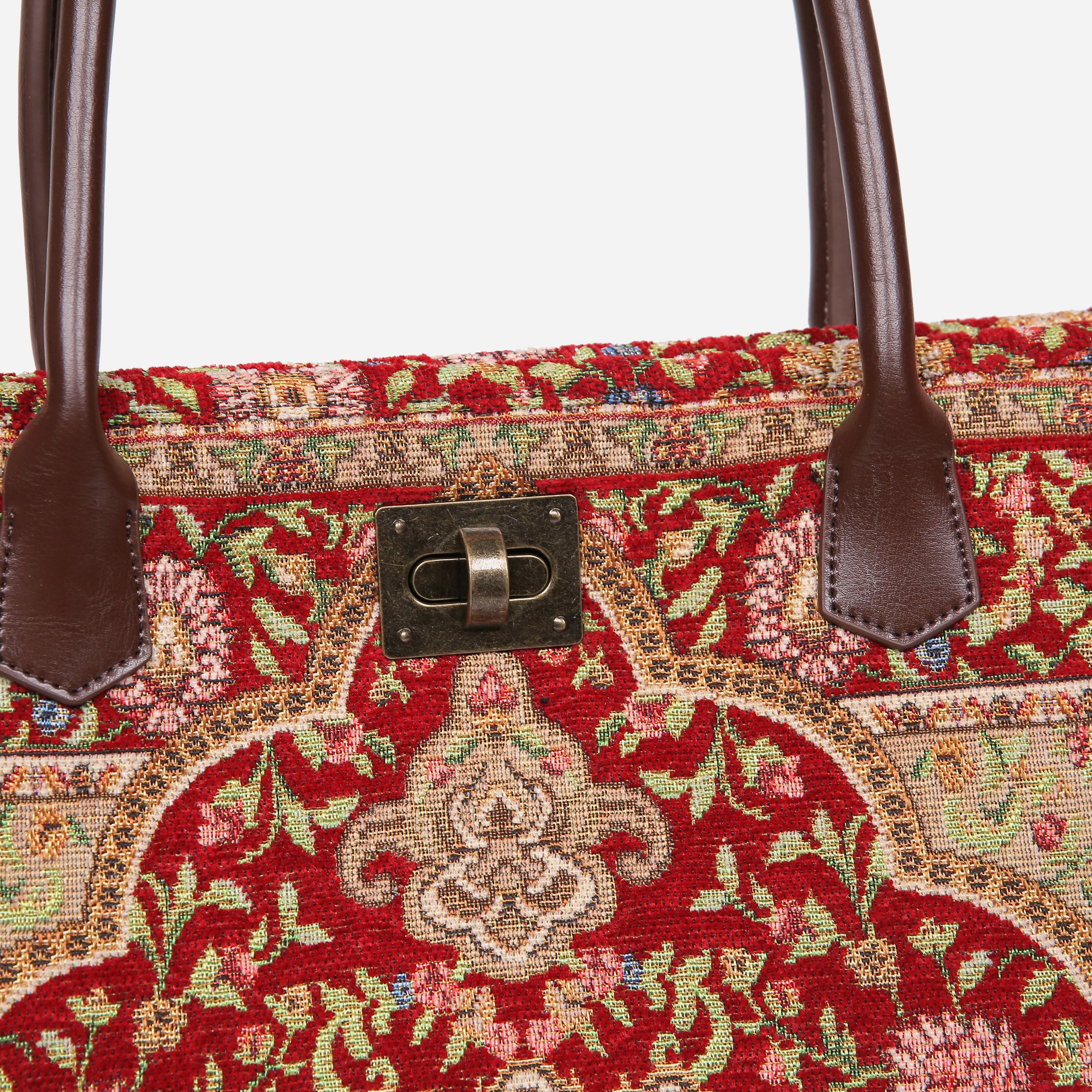 Oriental Wine Carpet Tote Shopper carpet bag MCW Handmade-5