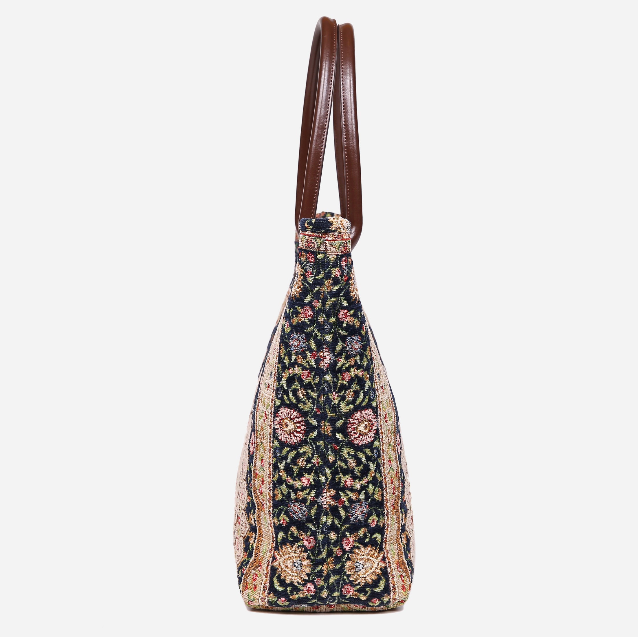 Oriental Navy Carpet Tote Shopper carpet bag MCW Handmade-3