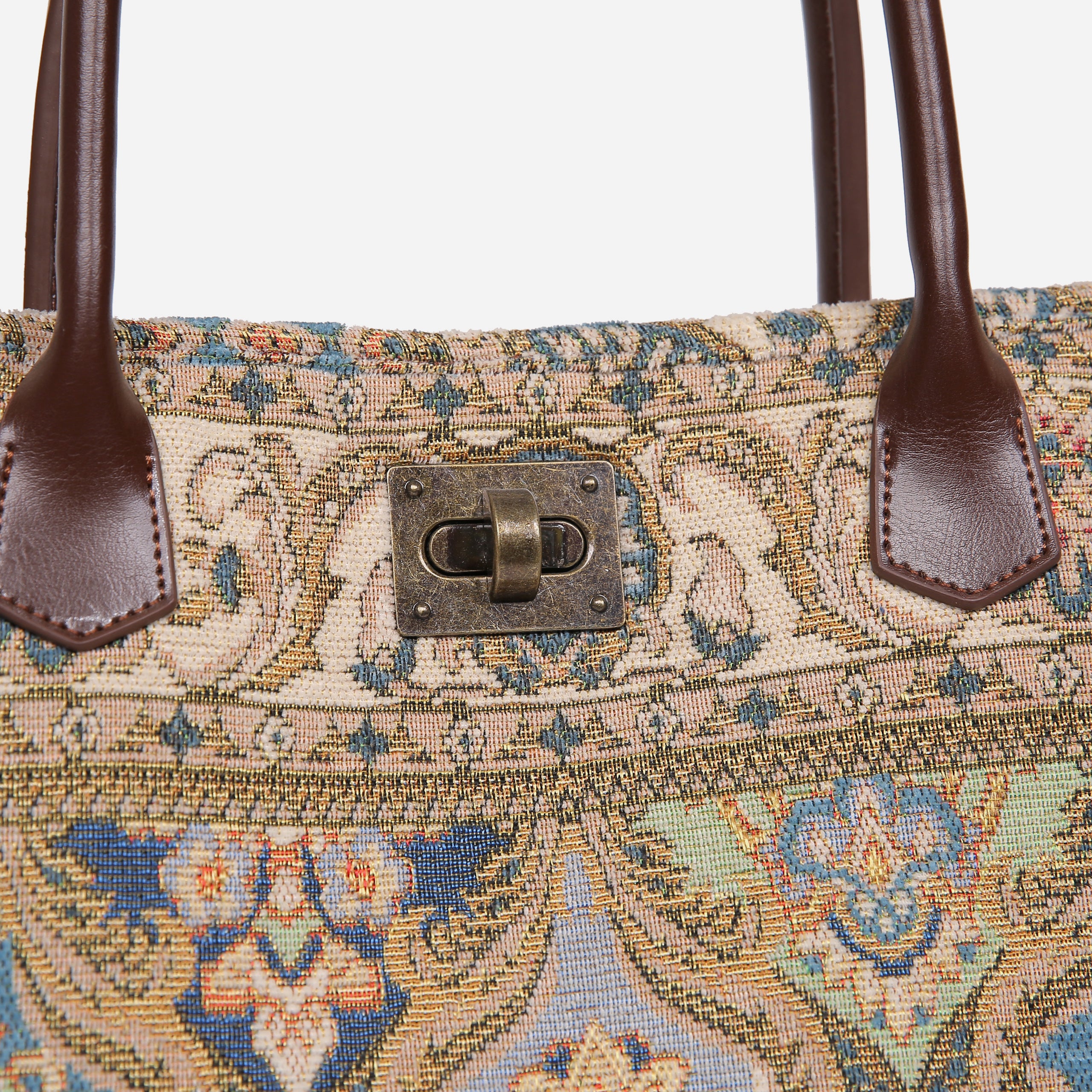 Golden Age Blue Carpet Tote Shopper carpet bag MCW Handmade-5