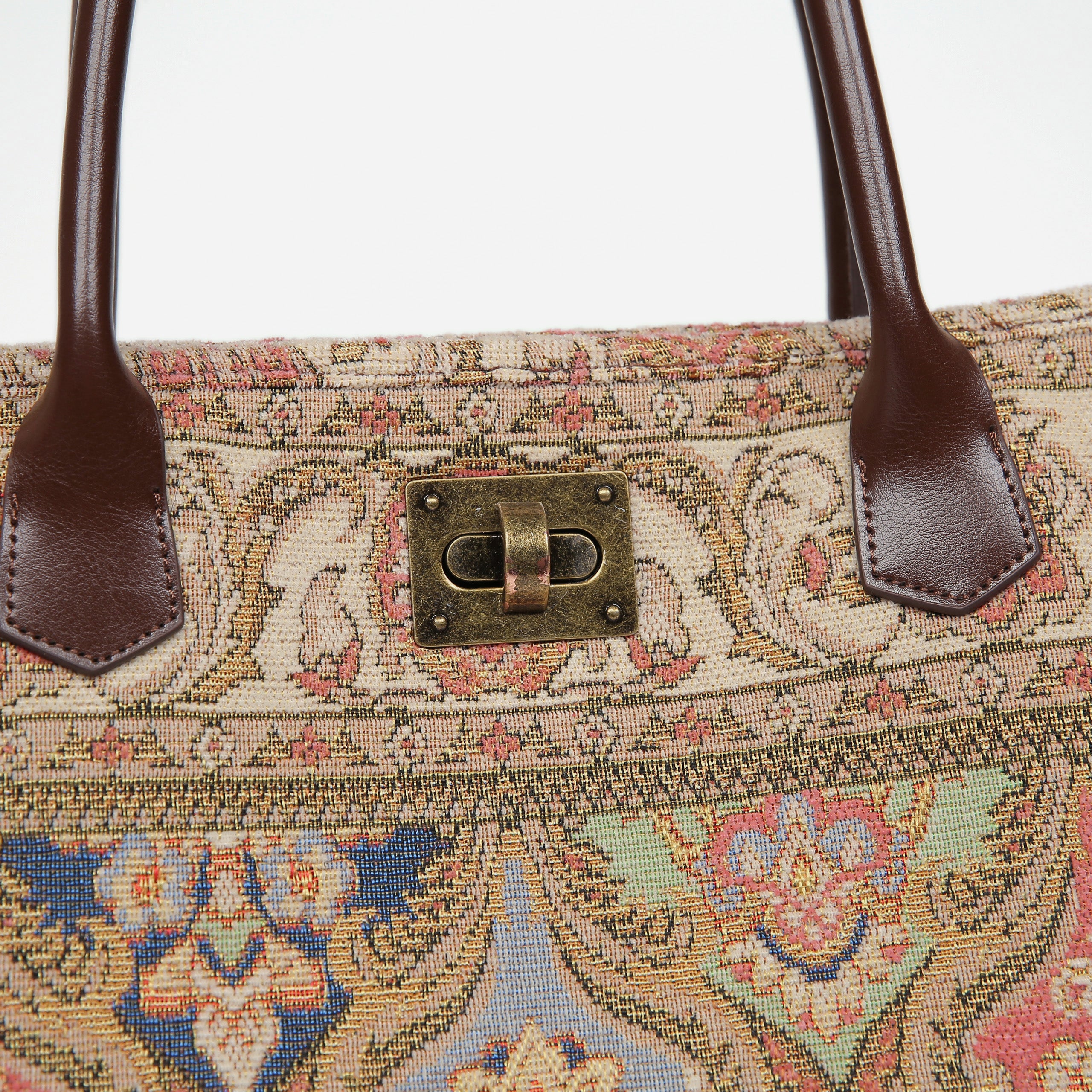 Golden Age Pink Carpet Tote Shopper carpet bag MCW Handmade-5