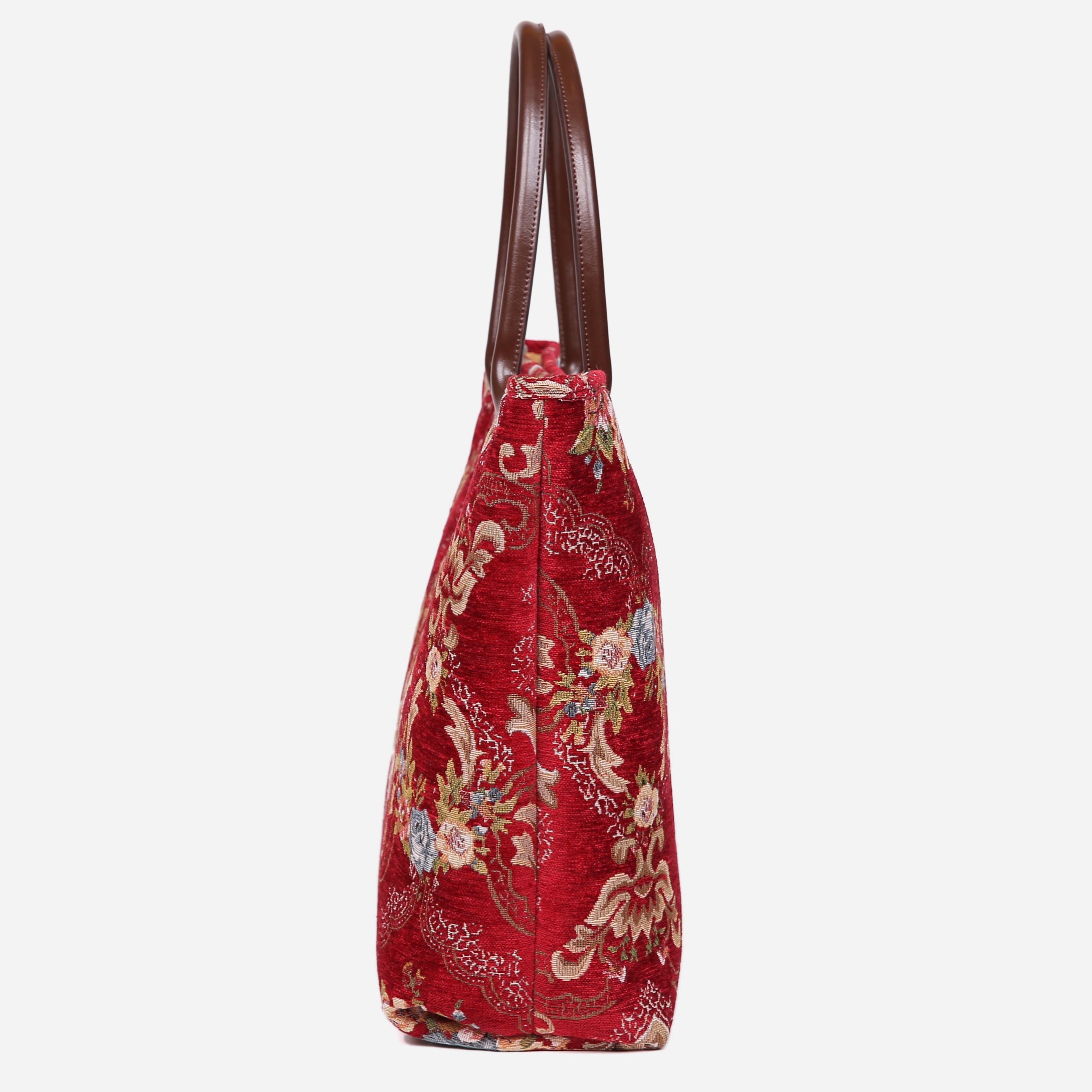 Floral Wine Carpet Tote Shopper carpet bag MCW Handmade-3