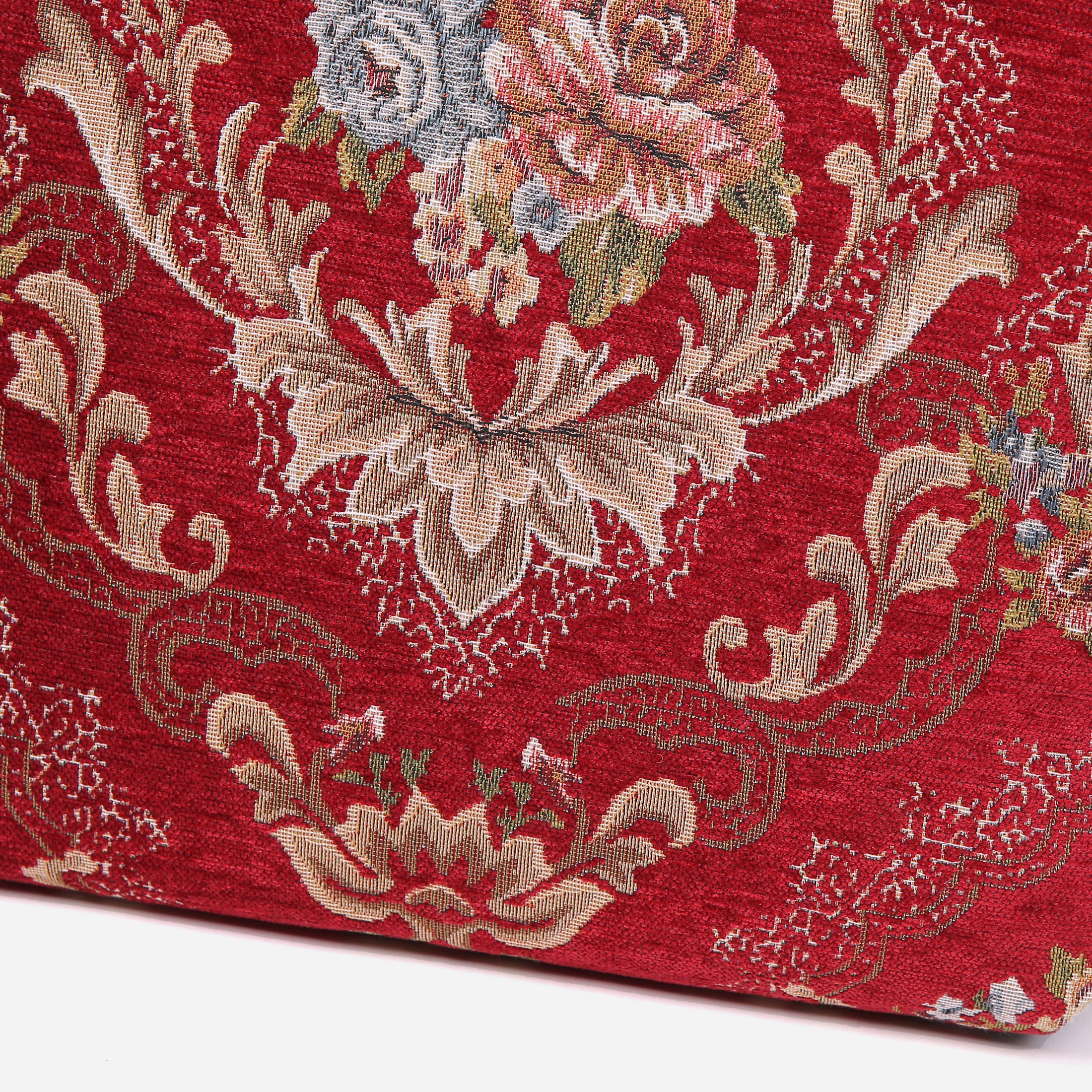Floral Wine Carpet Tote Shopper carpet bag MCW Handmade-4