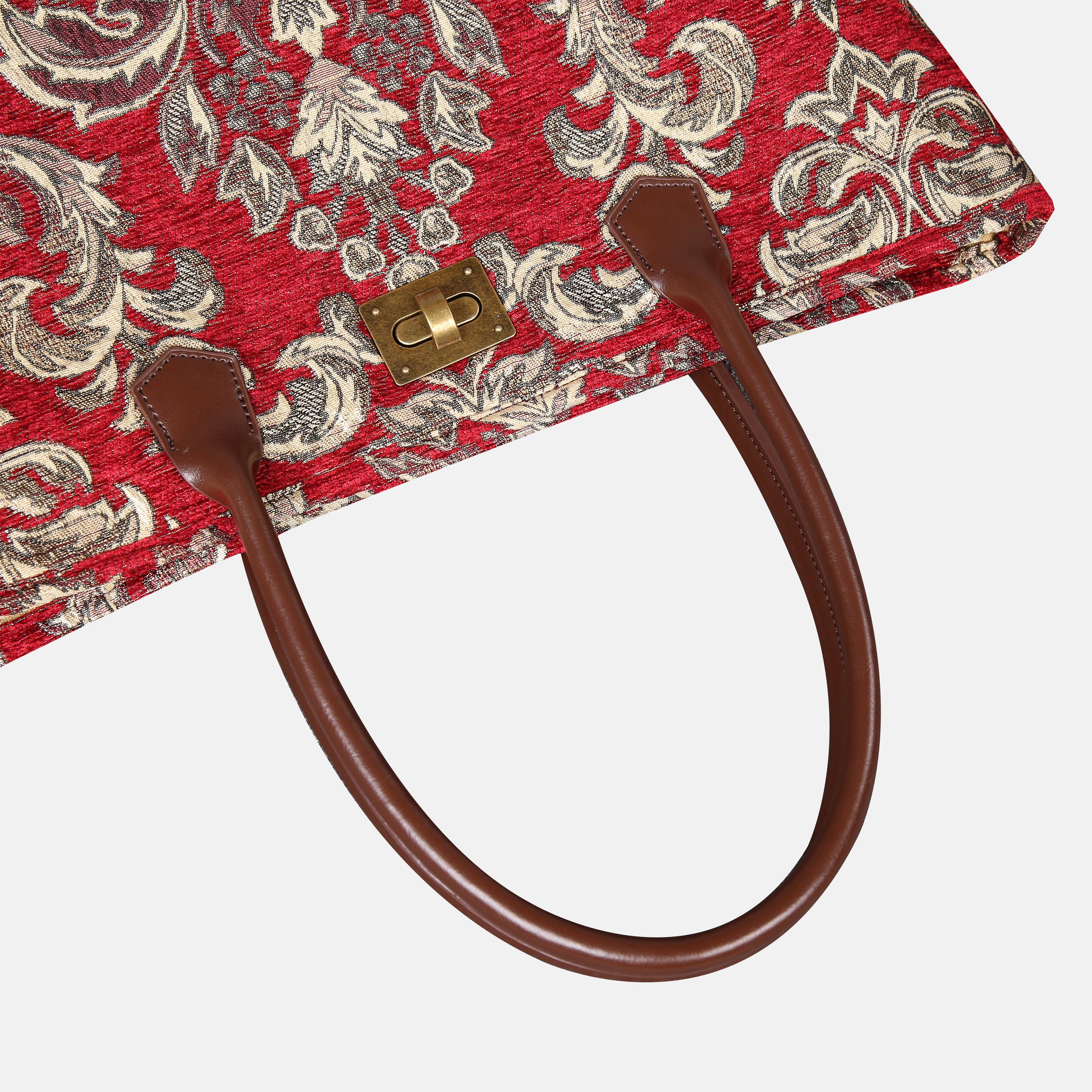 Victorian Blossom R-G Carpet Tote Shopper carpet bag MCW Handmade-3