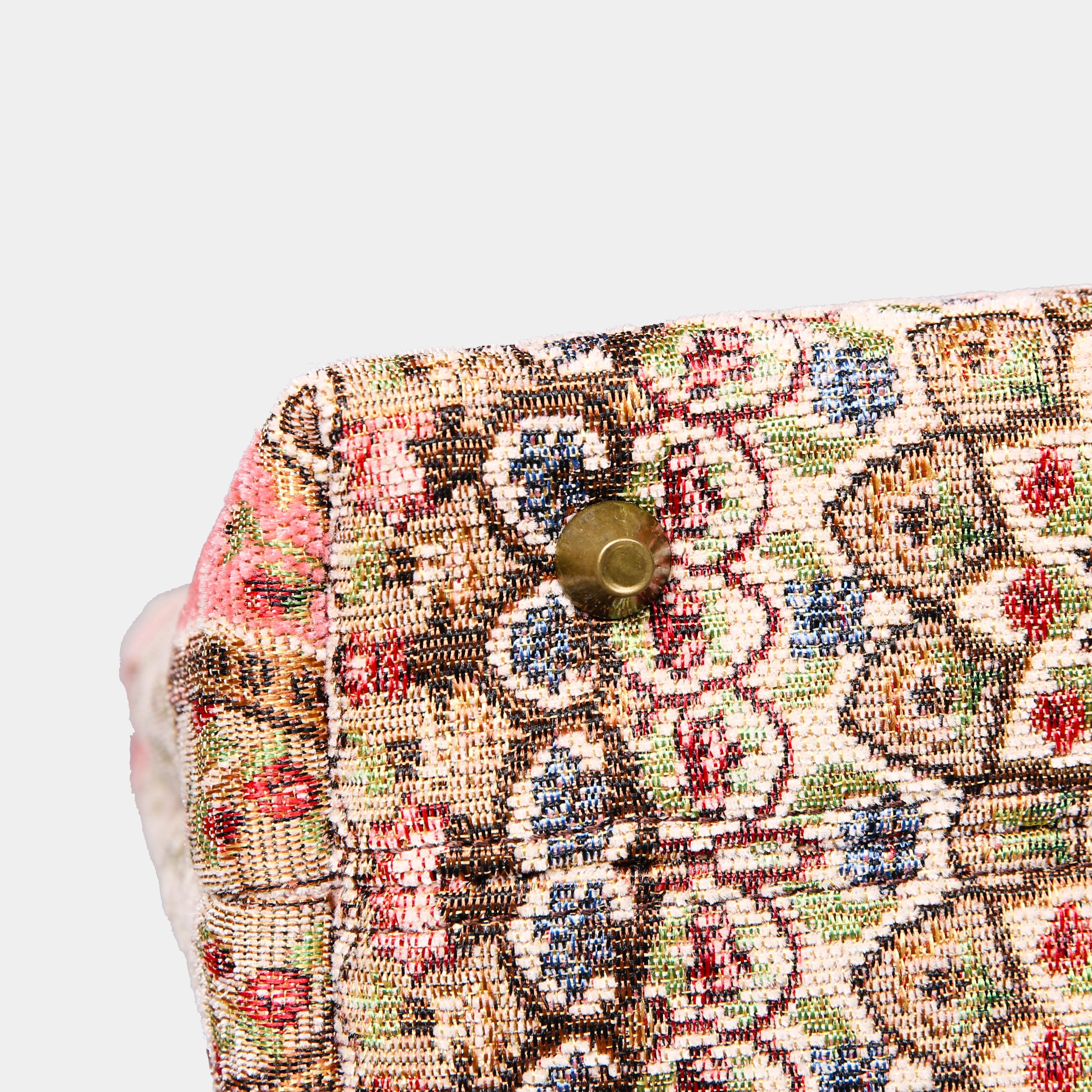 Oriental Pink Tuck Lock Carpet Satchel carpet bag MCW Handmade-4