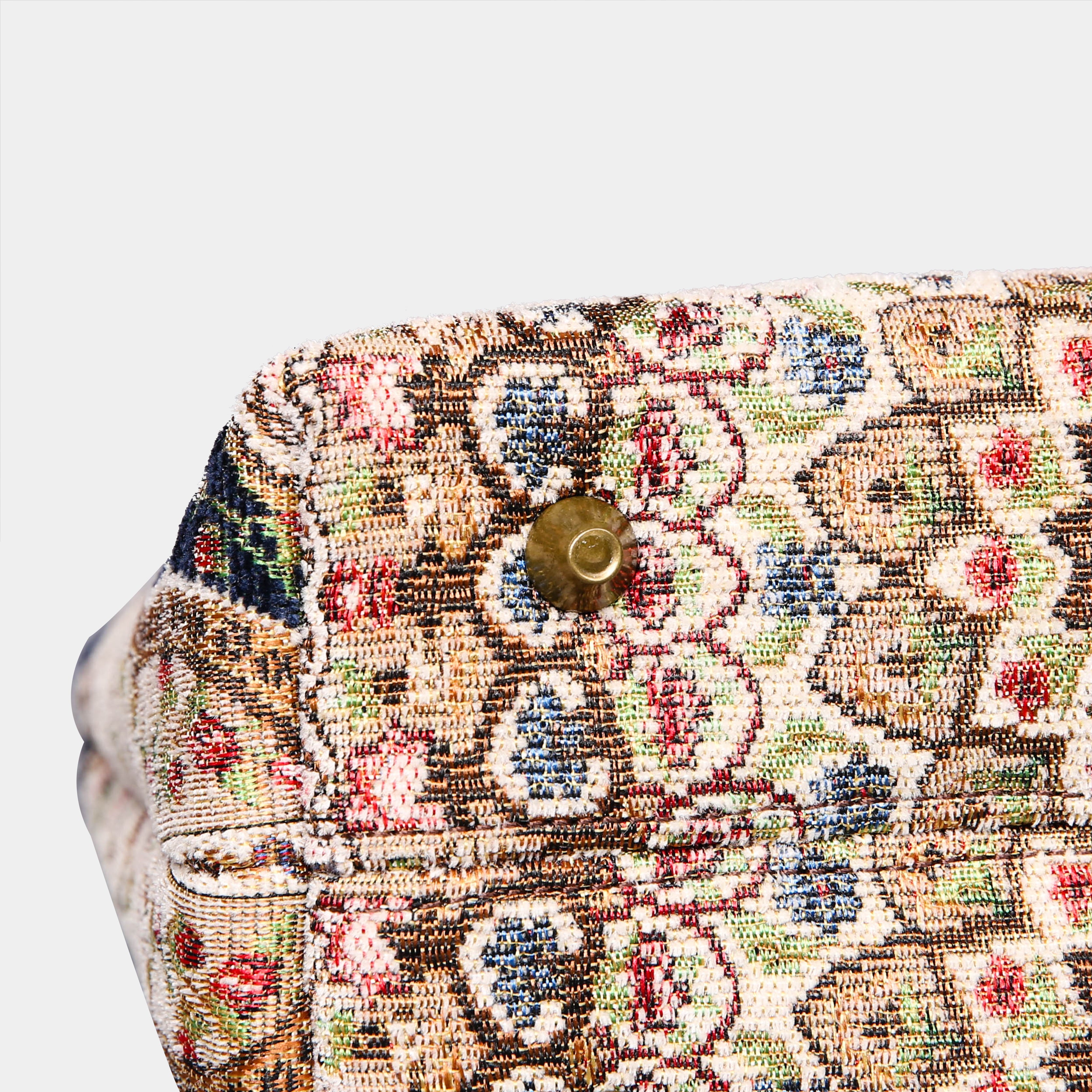 Oriental Navy Tuck Lock Carpet Satchel carpet bag MCW Handmade-4