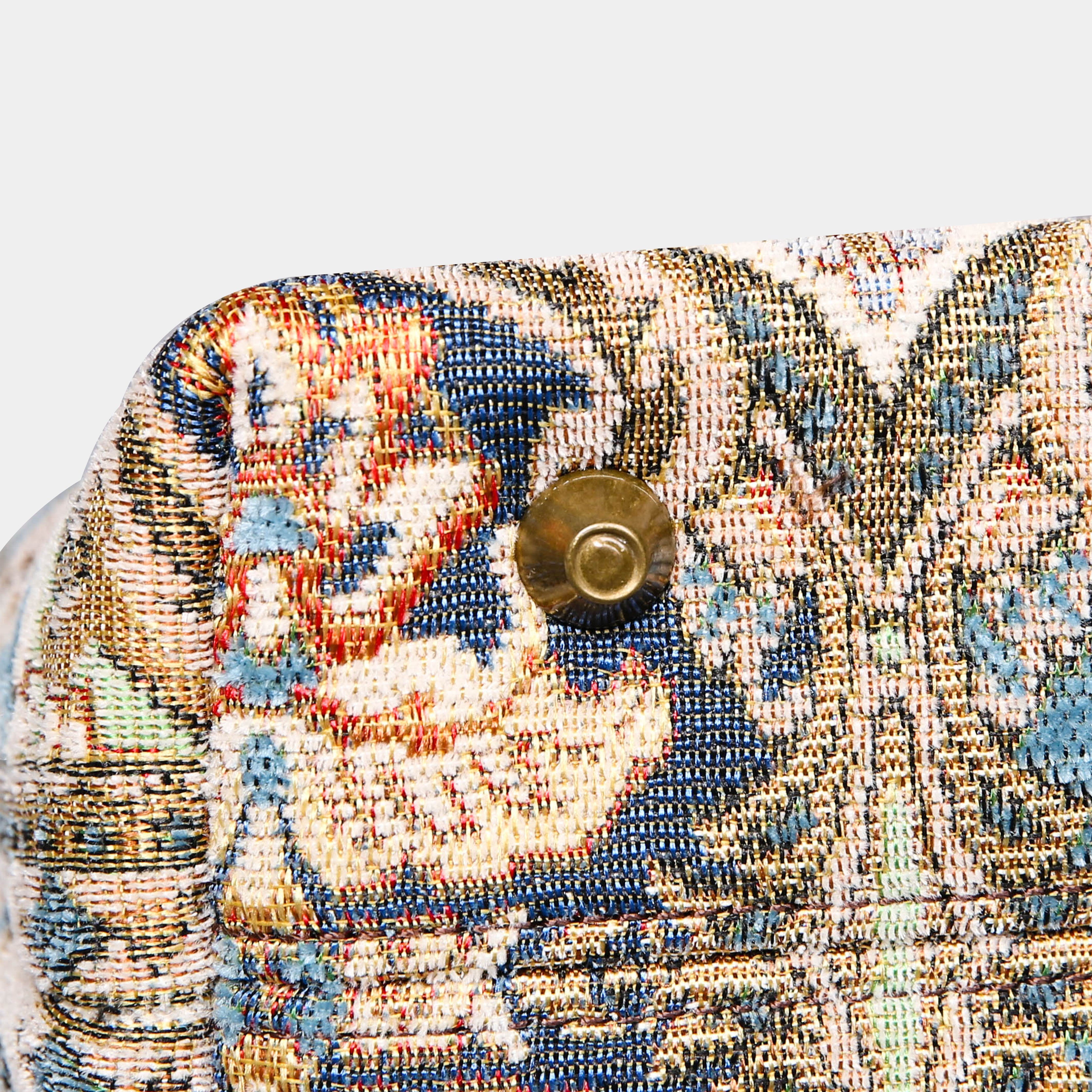 Golden Age Blue Tuck Lock Carpet Satchel carpet bag MCW Handmade-4