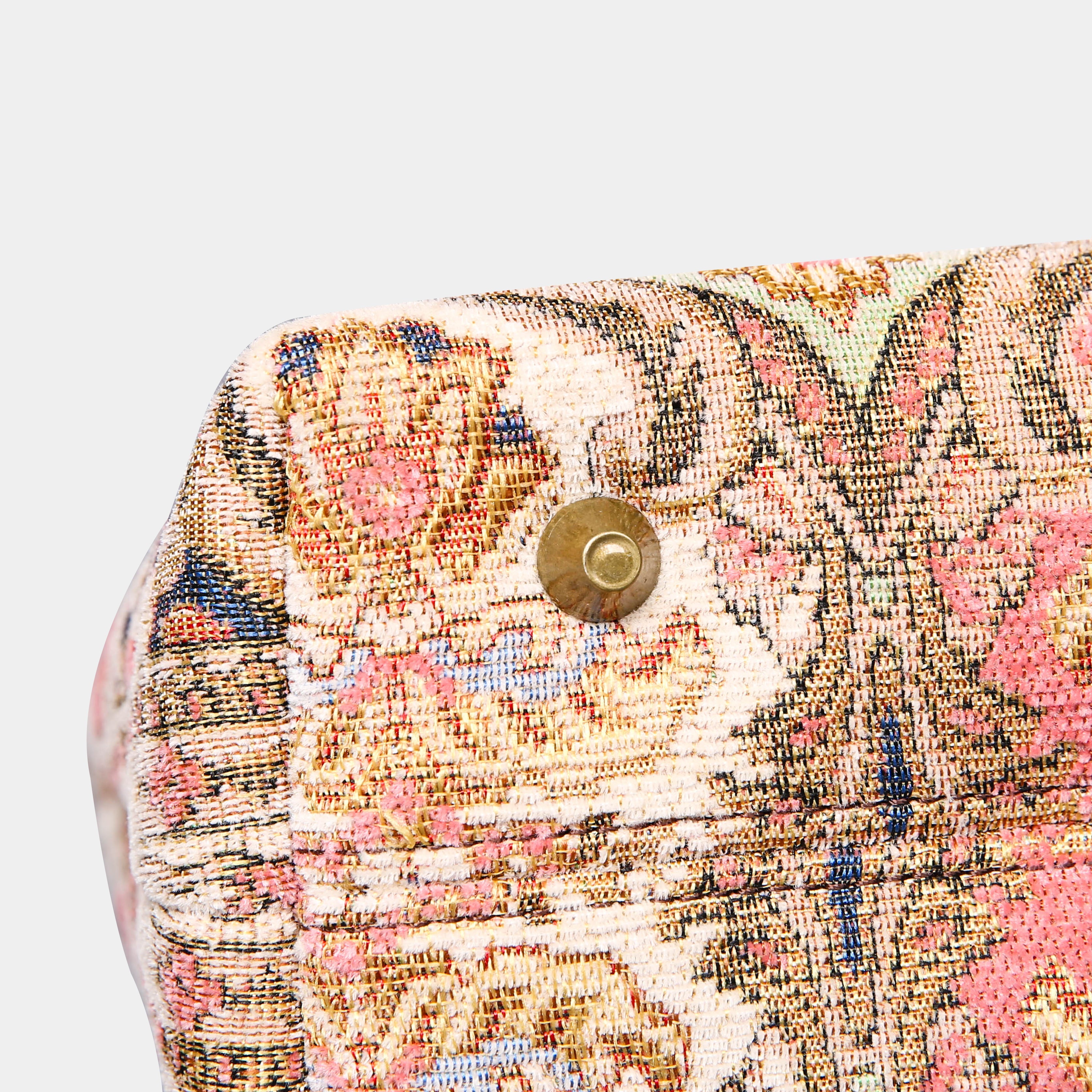 Golden Age Pink Tuck Lock Carpet Satchel carpet bag MCW Handmade-4