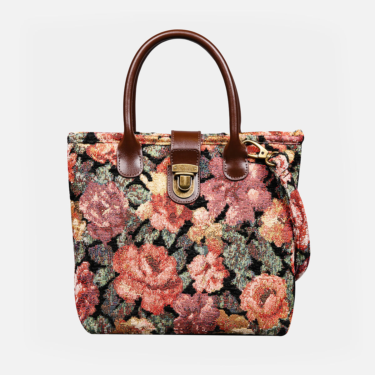 Floral Rose Tuck Lock Carpet Satchel carpet bag MCW Handmade
