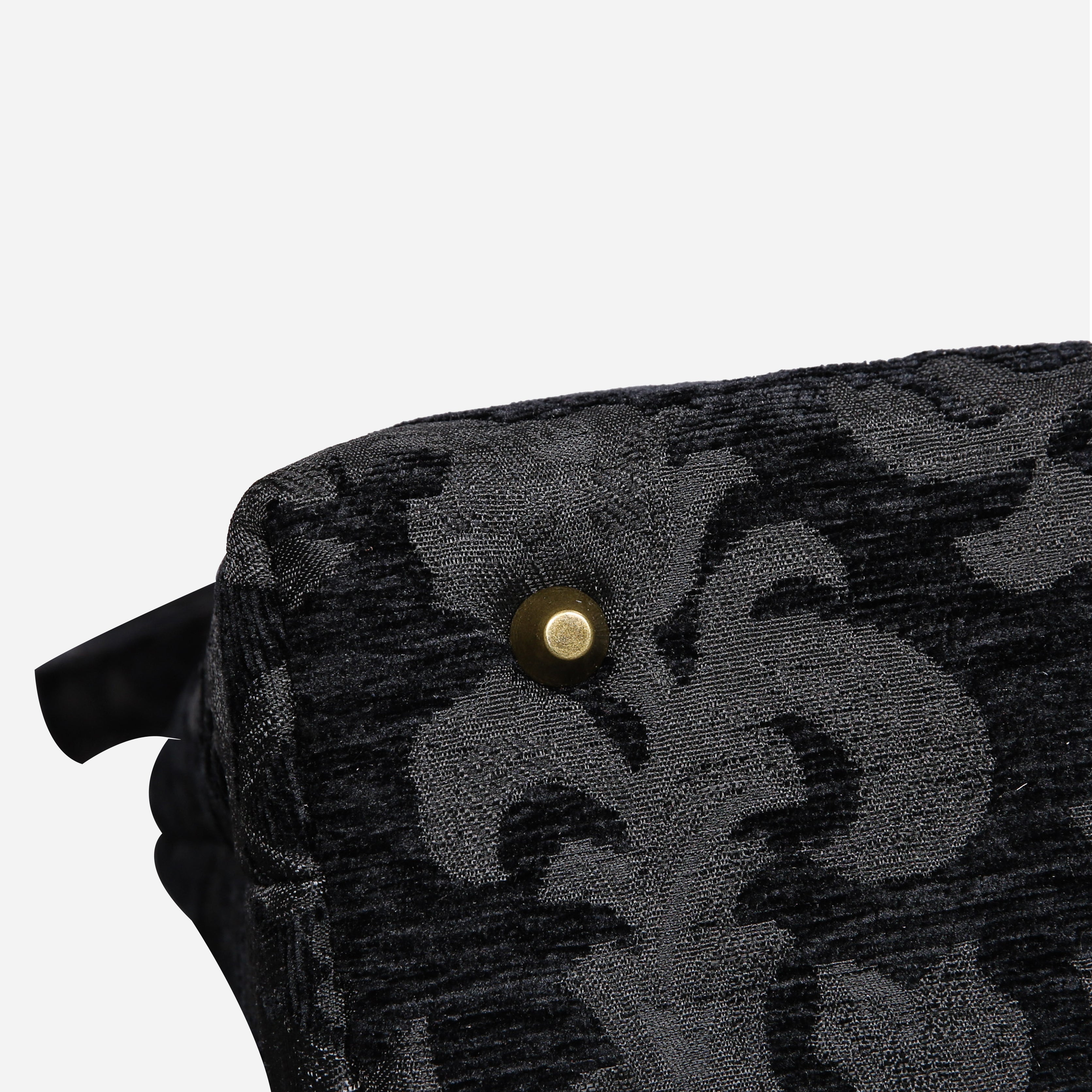 Victorian Blossom Black/Green Tuck Lock Carpet Satchel carpet bag MCW Handmade-5