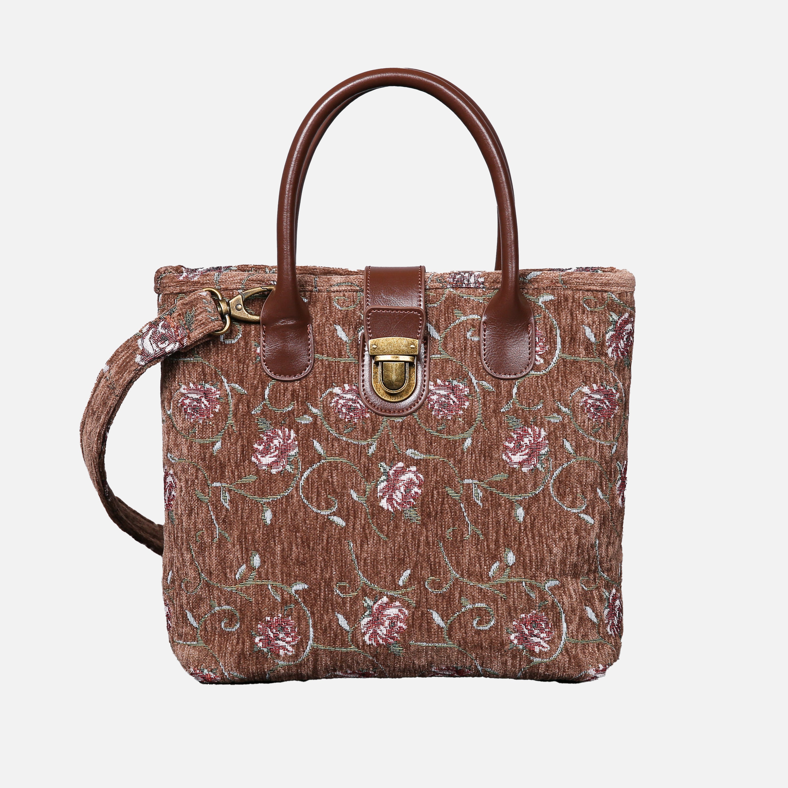 Climbing Rose Tuck Lock Carpet Satchel carpet bag MCW Handmade-1