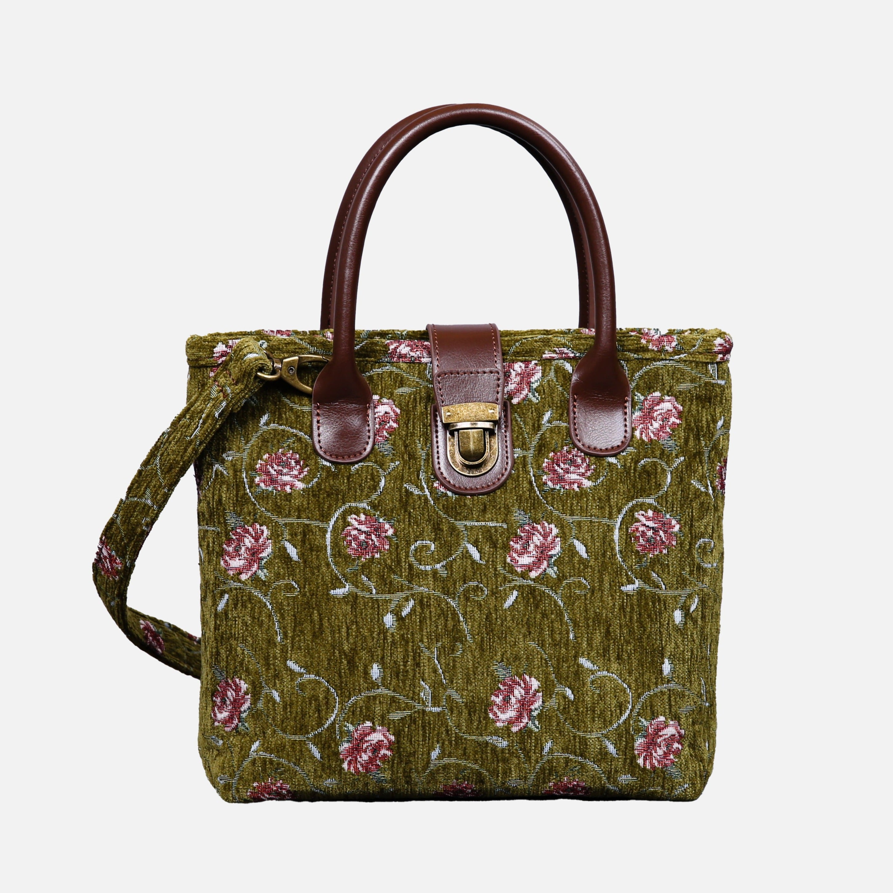 Climbing Rose Tuck Lock Carpet Satchel carpet bag MCW Handmade