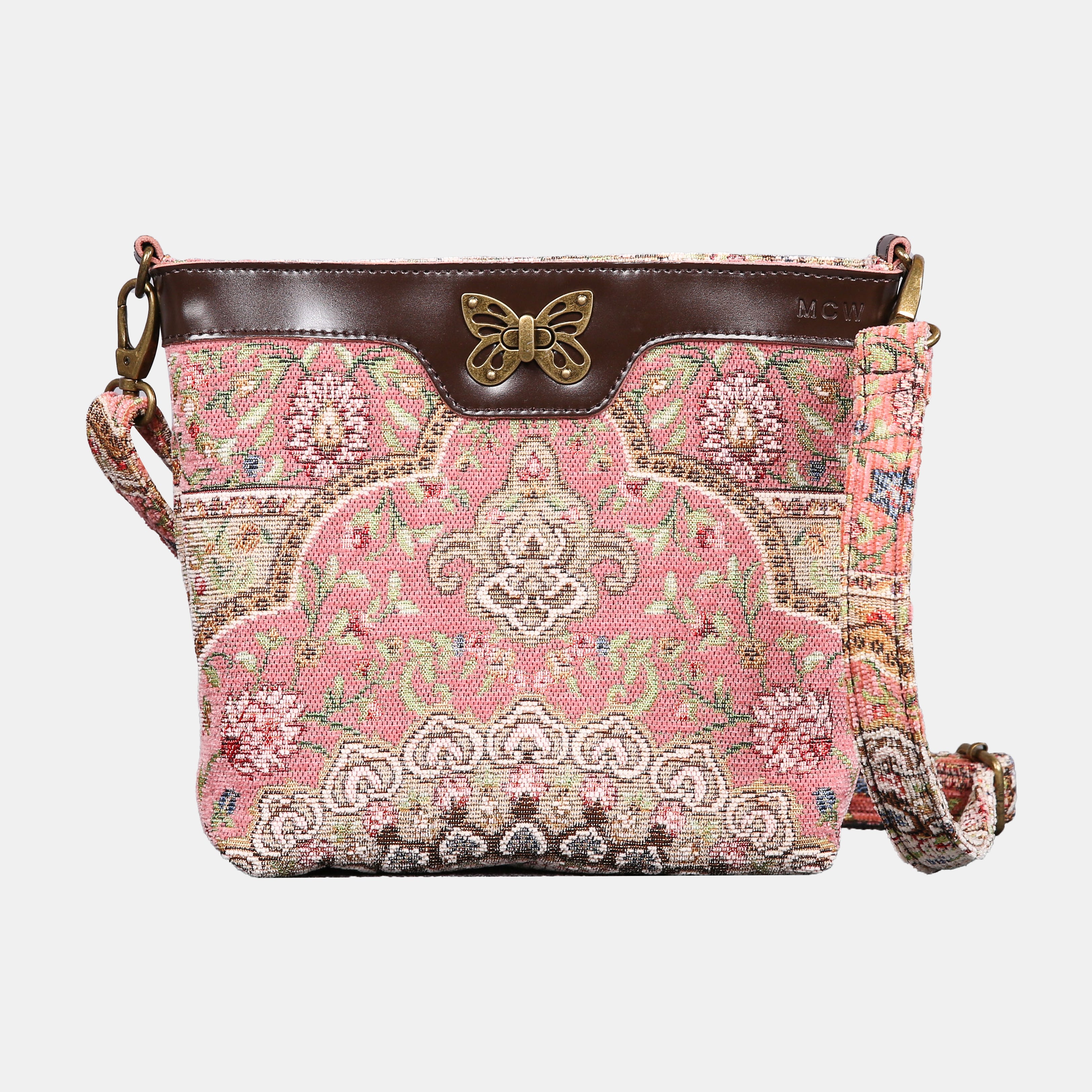 Oriental Pink Carpet Crossbody Bag carpet bag MCW Handmade