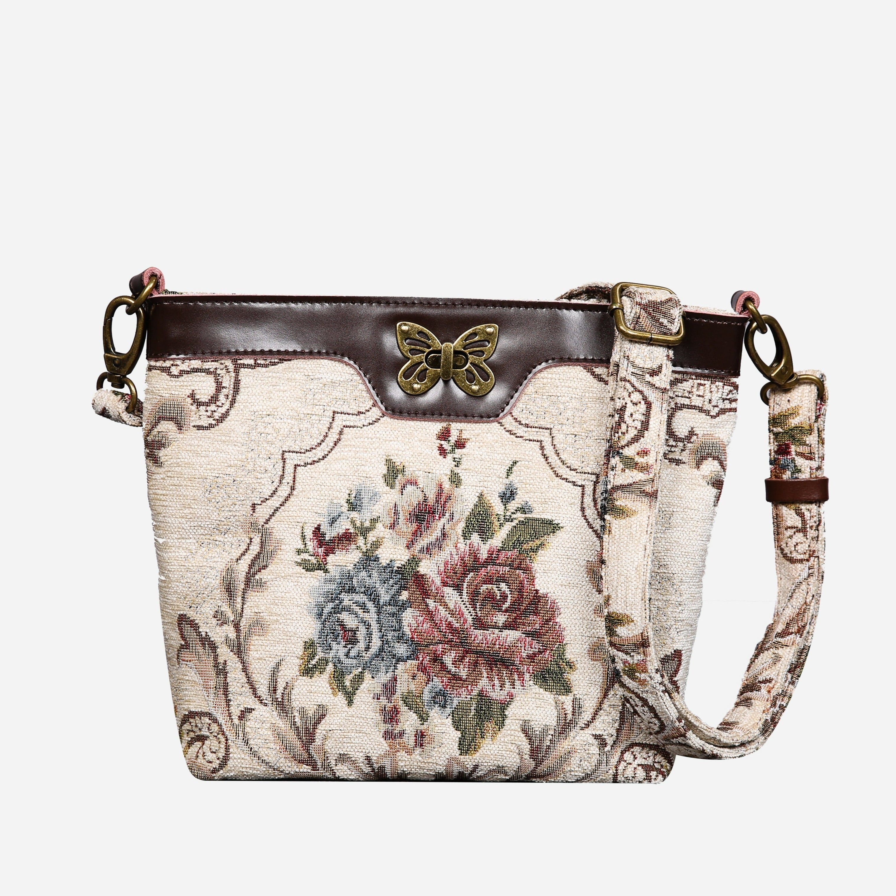 Floral Cream Carpet Crossbody Bag carpet bag MCW Handmade