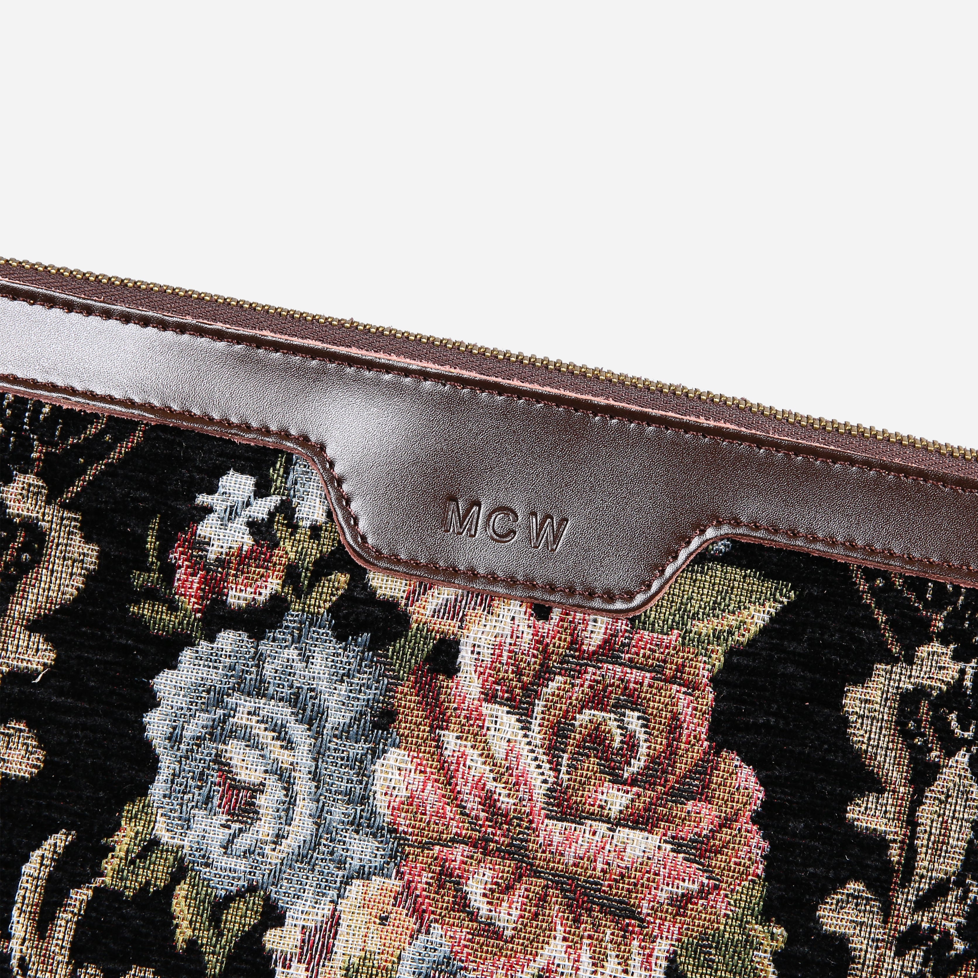 Floral Black Carpet Makeup Bag carpet bag MCW Handmade-2