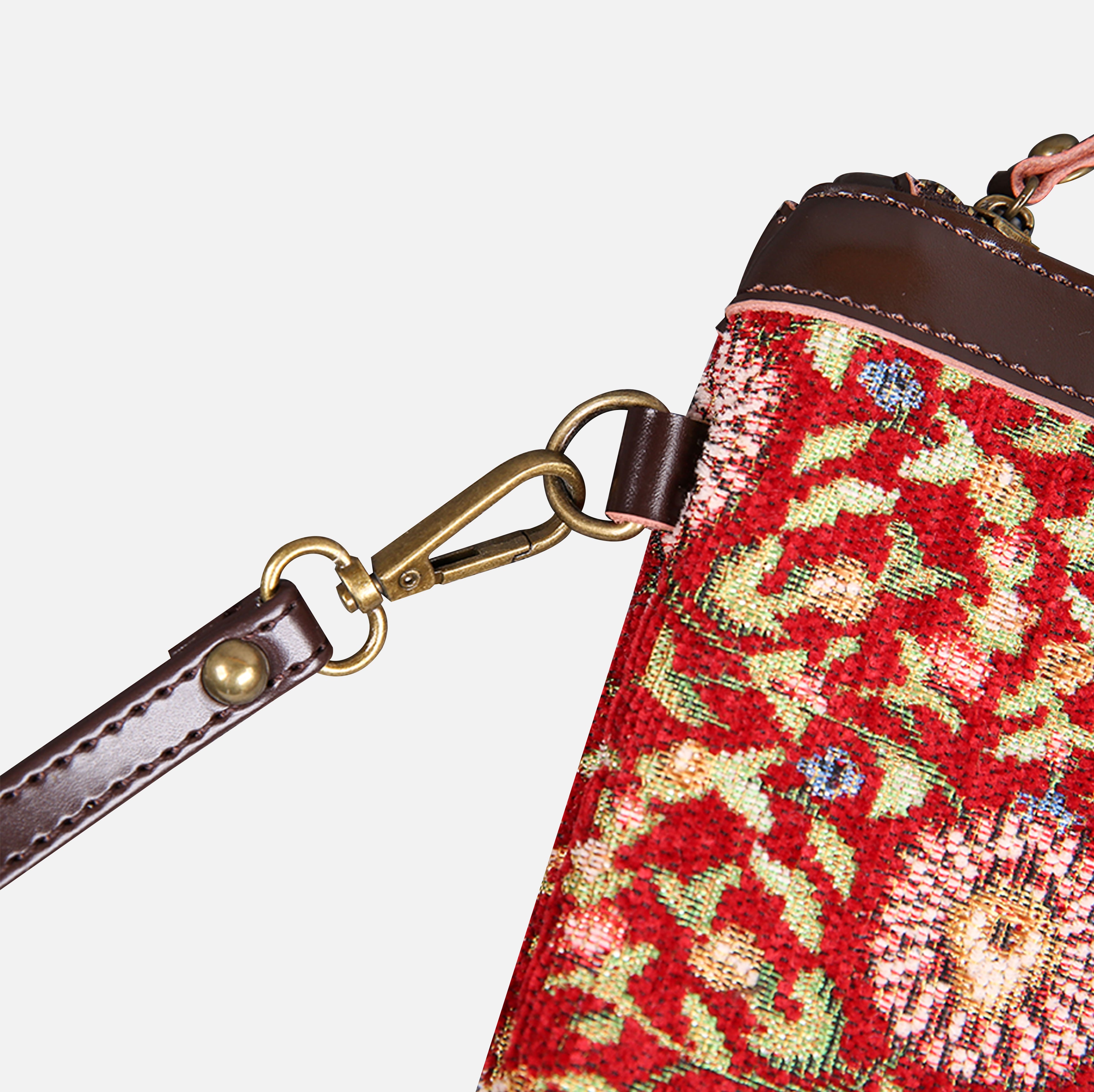 Oriental Wine Wristlet Clutch carpet bag MCW Handmade-3