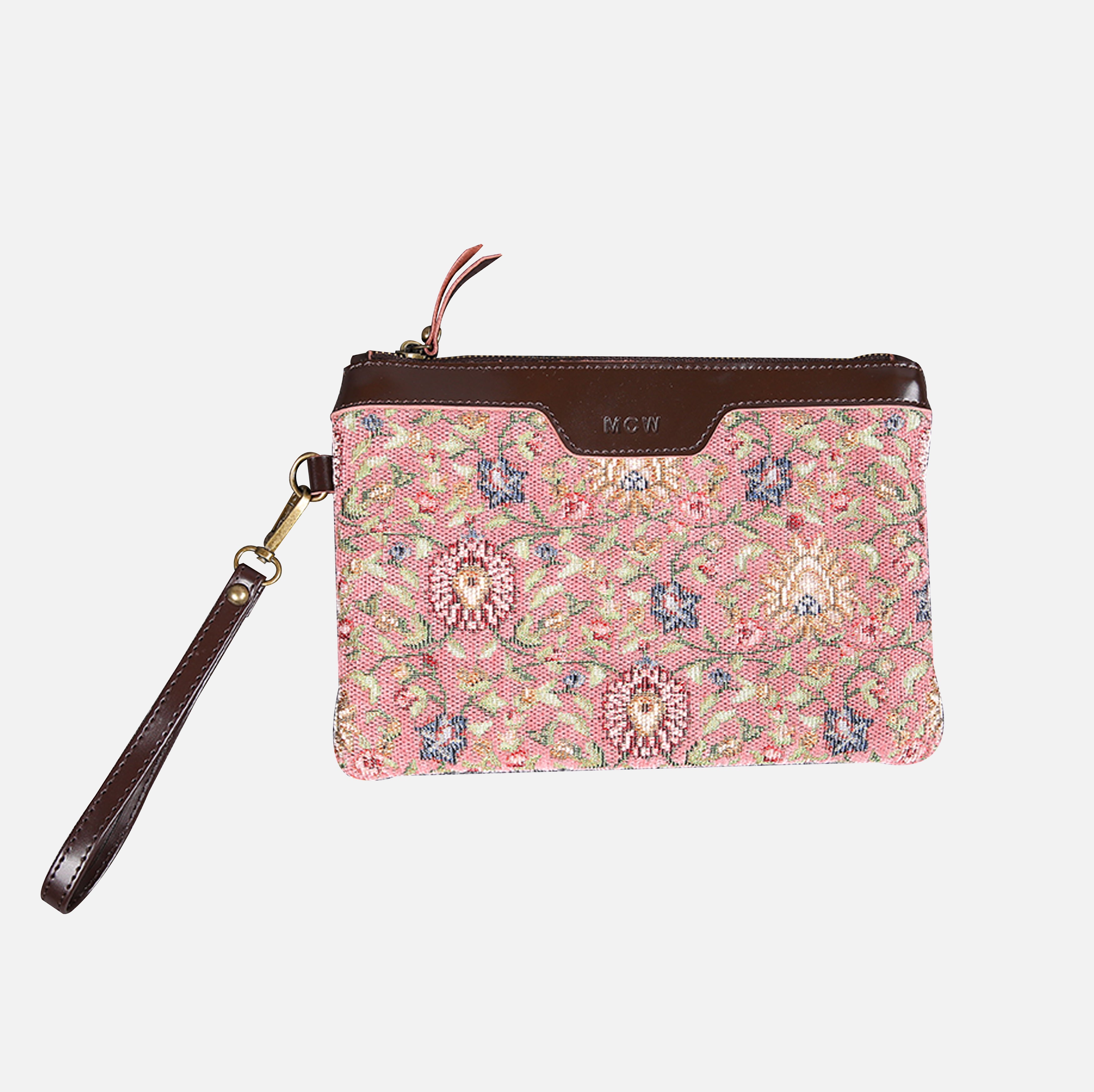 Oriental Pink Wristlet Clutch carpet bag MCW Handmade