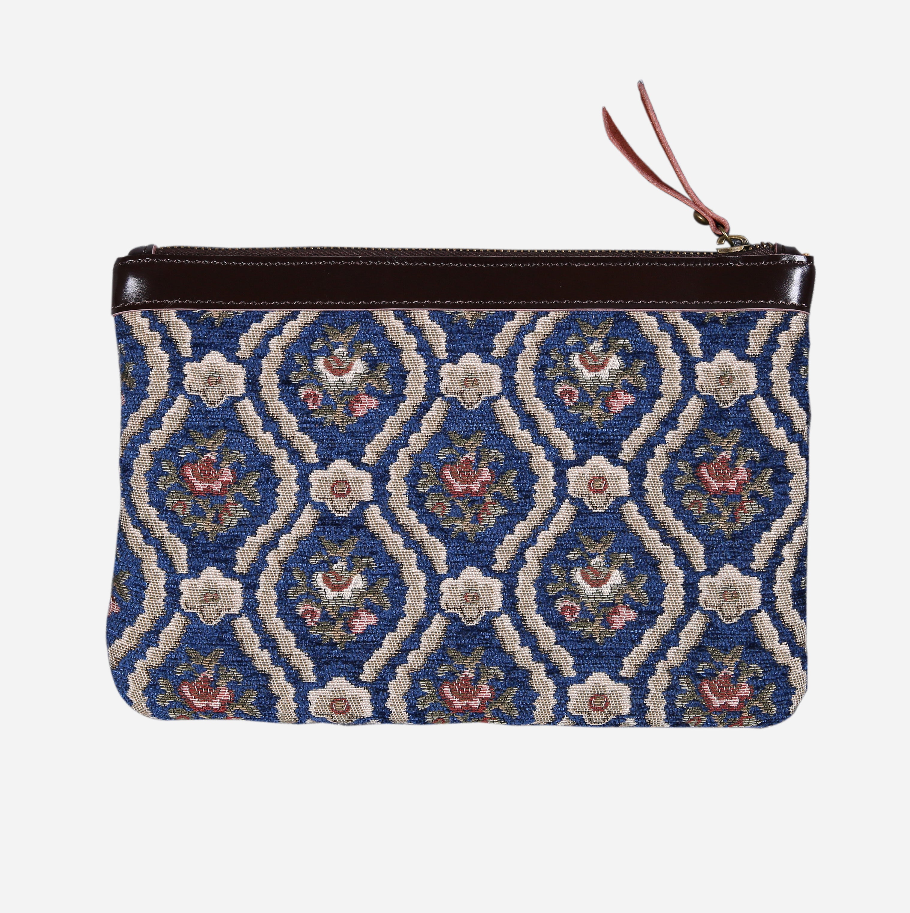 Traditional Blue Wristlet Clutch carpet bag MCW Handmade-1