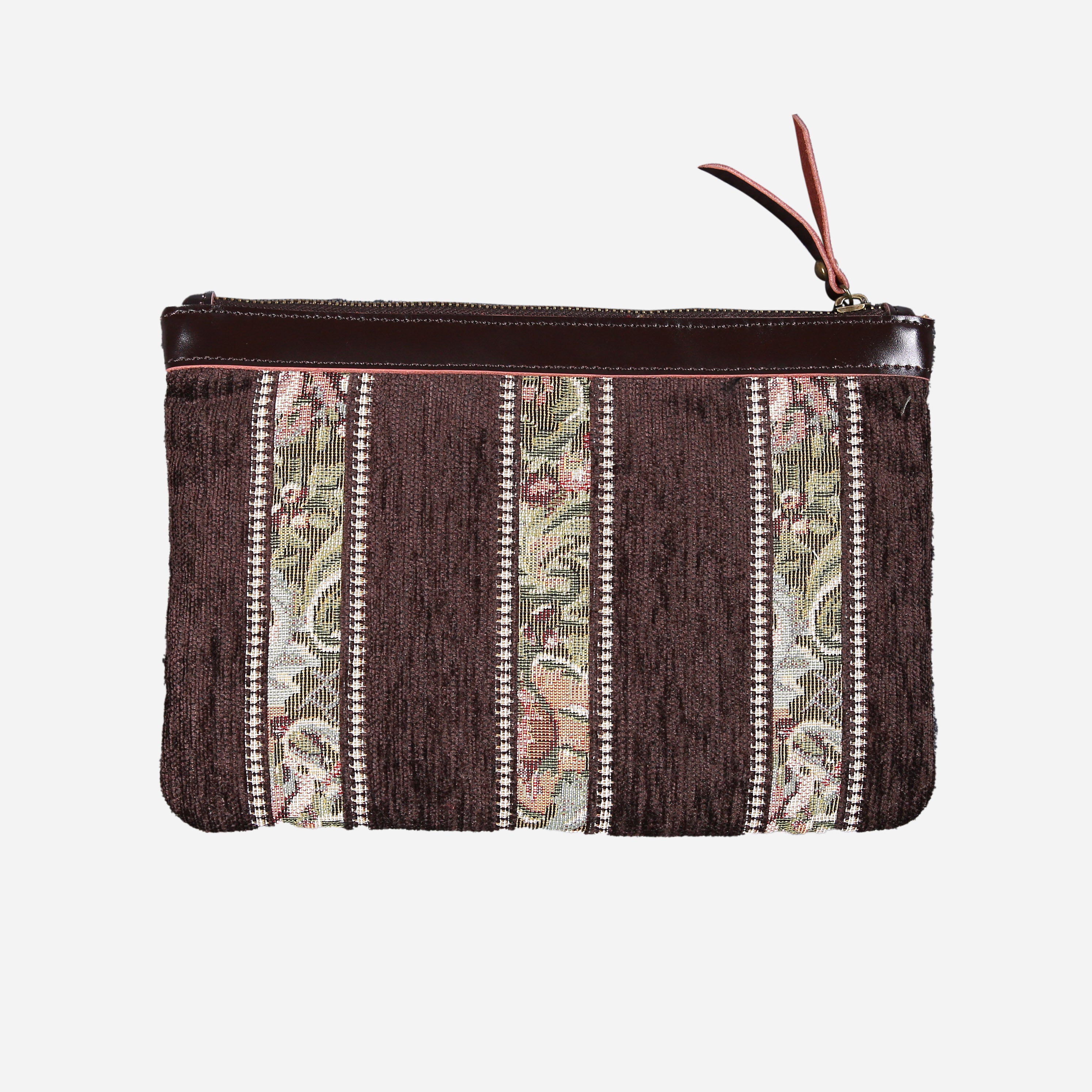 Floral Strips Coffee carpet bag MCW Handmade-1