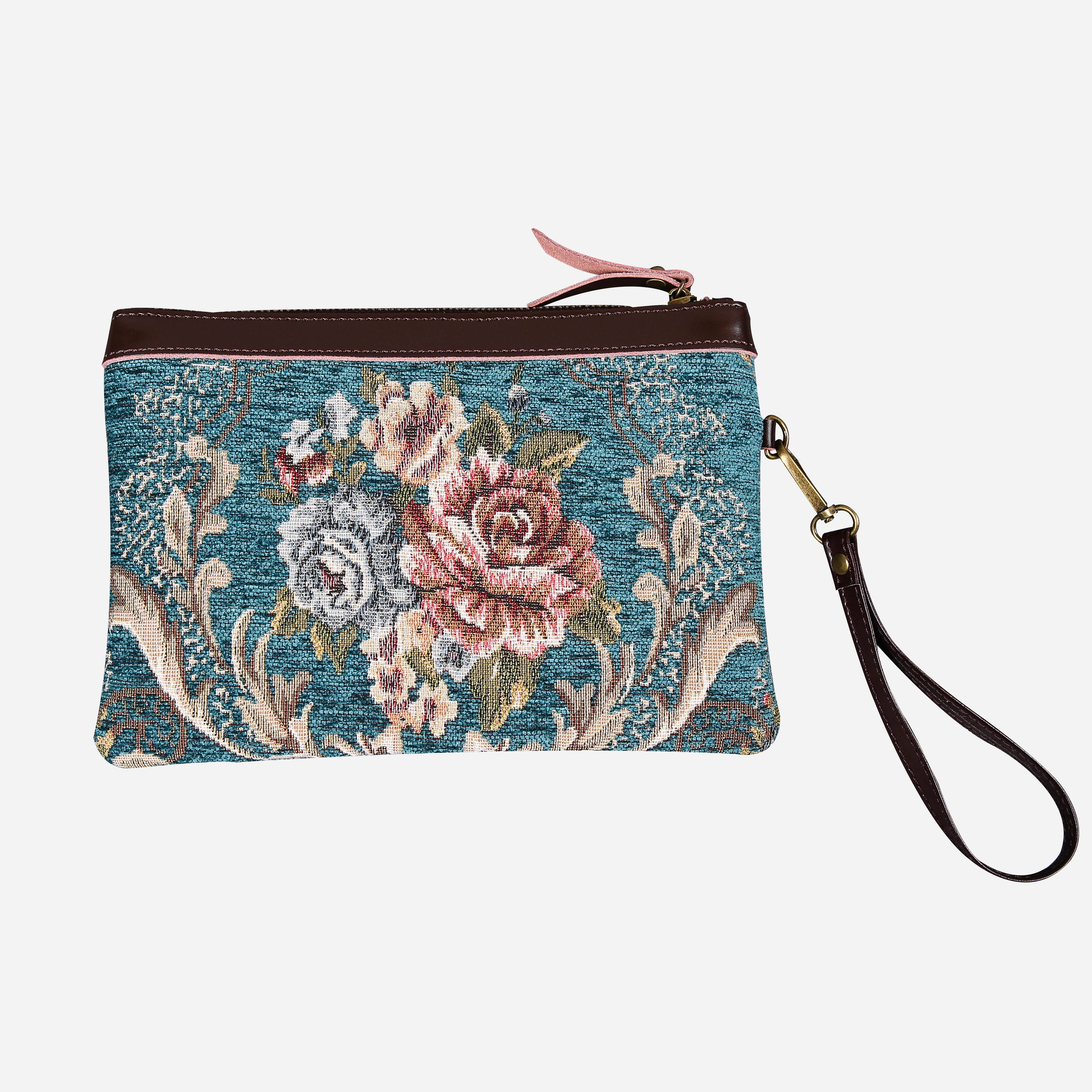 Floral Teal carpet bag MCW Handmade-1