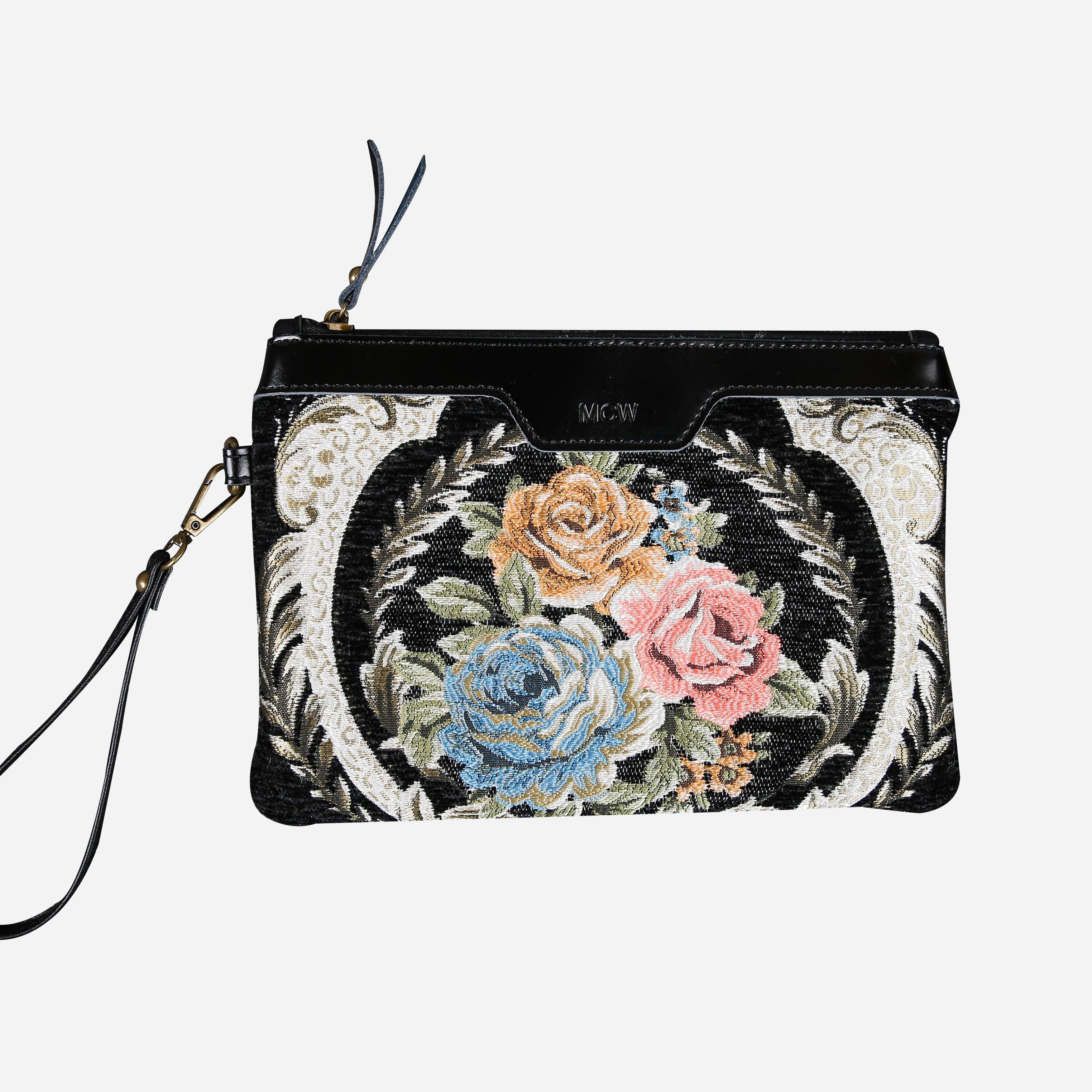 Eternal Elegance Blk Wristlet Clutch carpet bag MCW Handmade