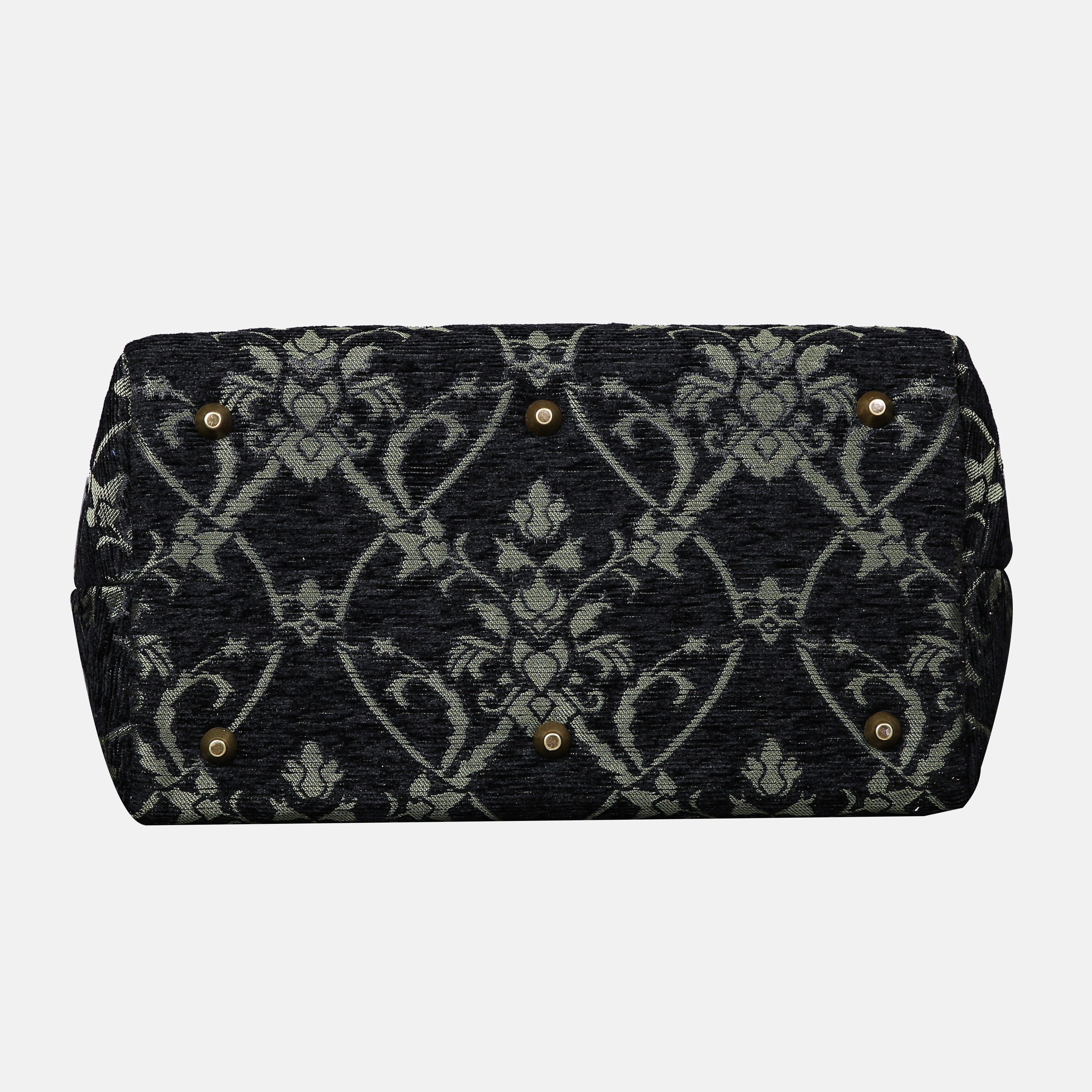 CARNABY Black Dark Green Carpet Handbag Purse Carpetbag MCW Handmade of America bottom