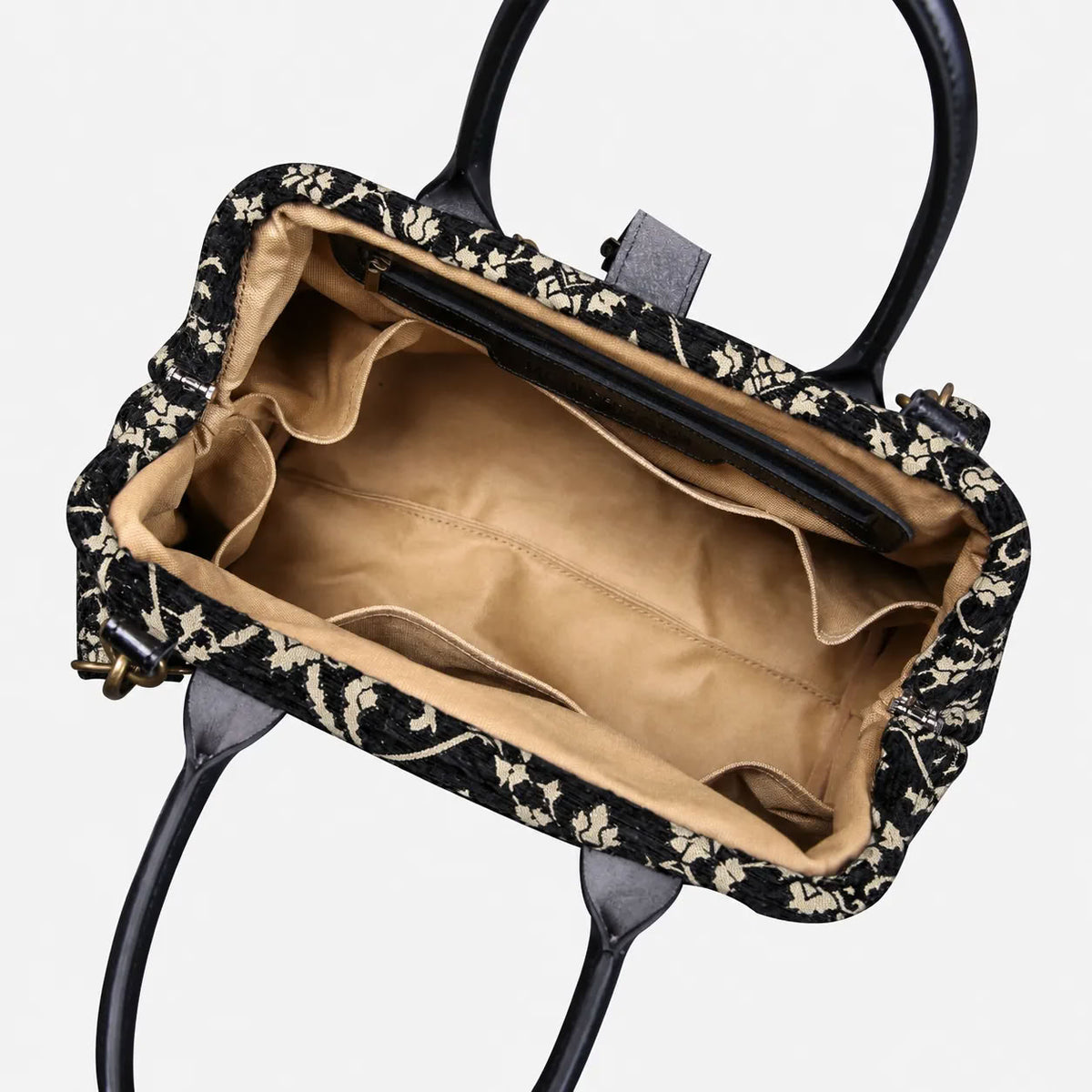 CARNABY Black Dark Green Carpet Handbag Purse carpet bag MCW Handmade of America open