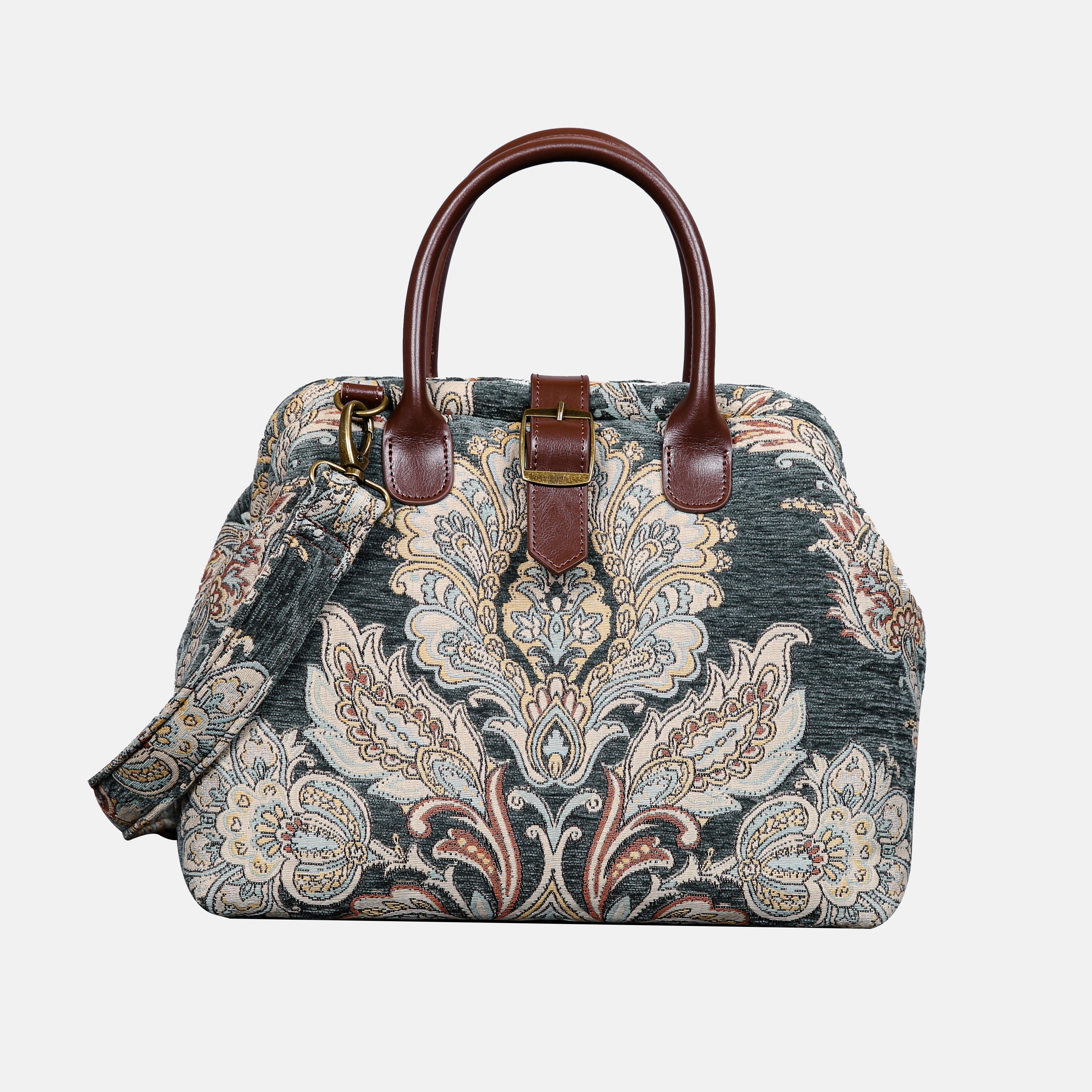 Damask Perylene Green Carpet Handbag Purse carpet bag MCW Handmade main