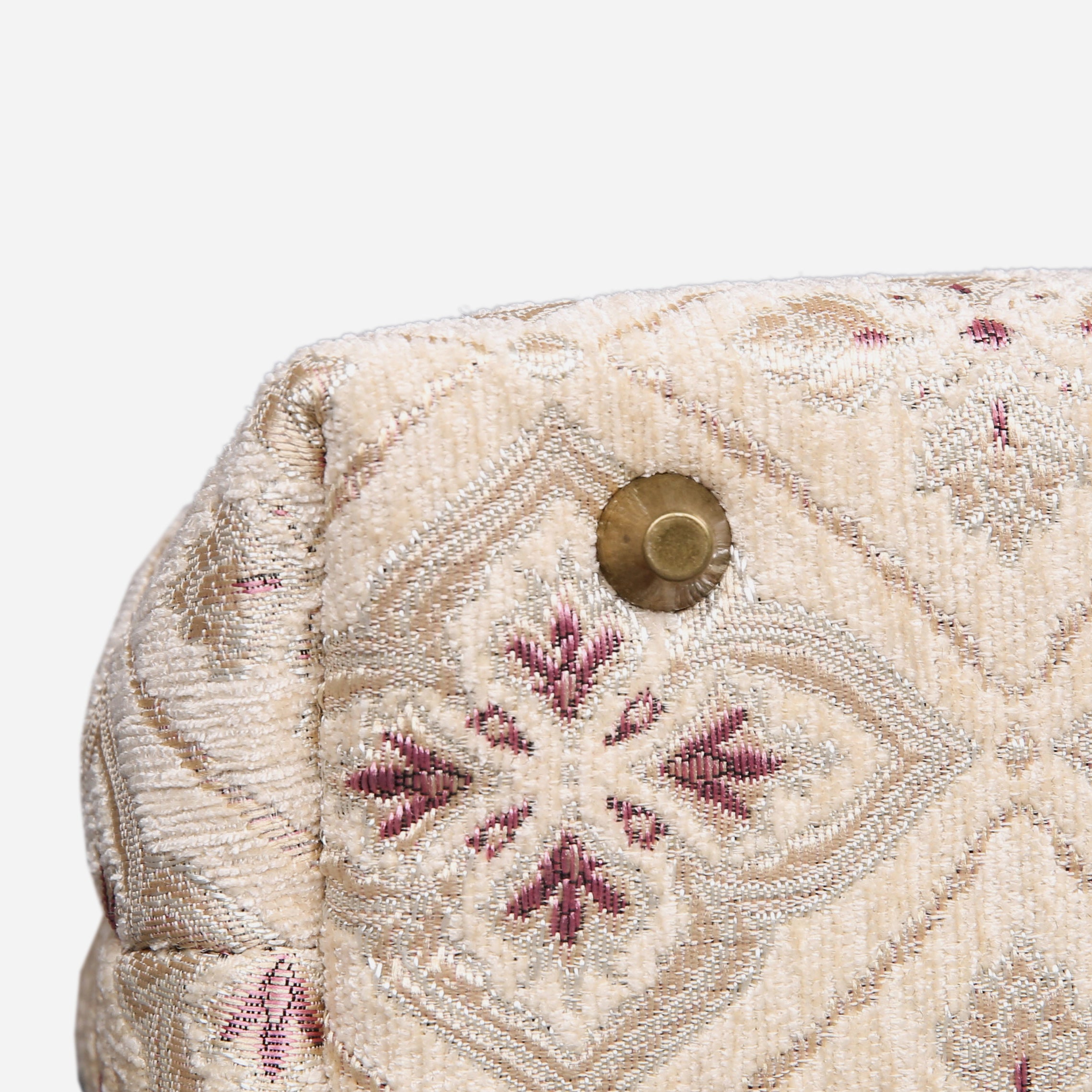 Ethnic Cream Tuck Lock Carpet Satchel carpet bag MCW Handmade of America bottom