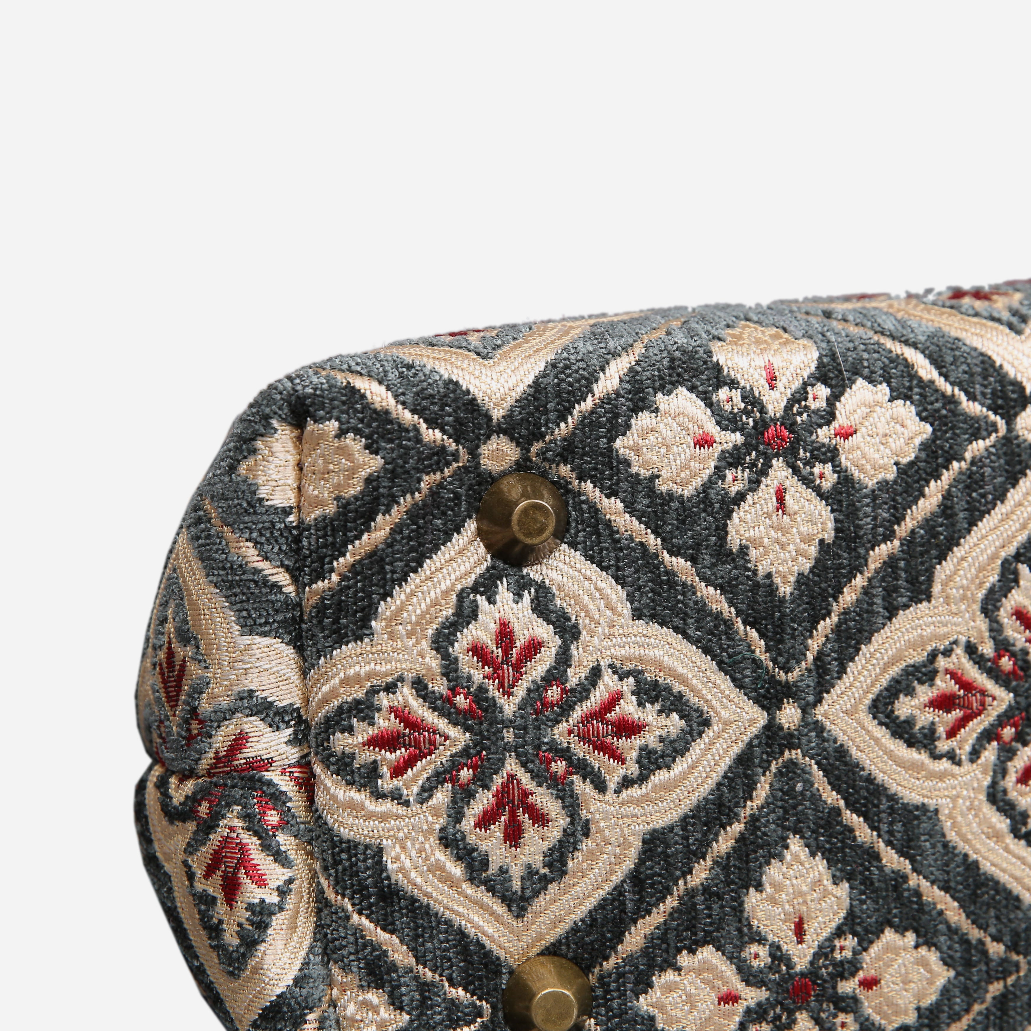 Ethnic Green Tuck Lock Carpet Satchel carpet bag MCW Handmade of America bottom