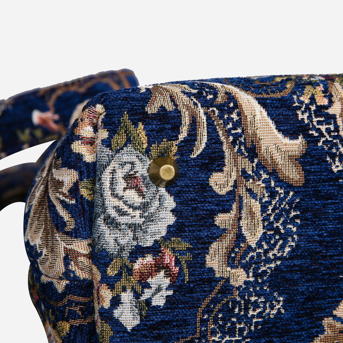 Floral Blue Carpet Handbag Purse carpet bag MCW Handmade of America bottom
