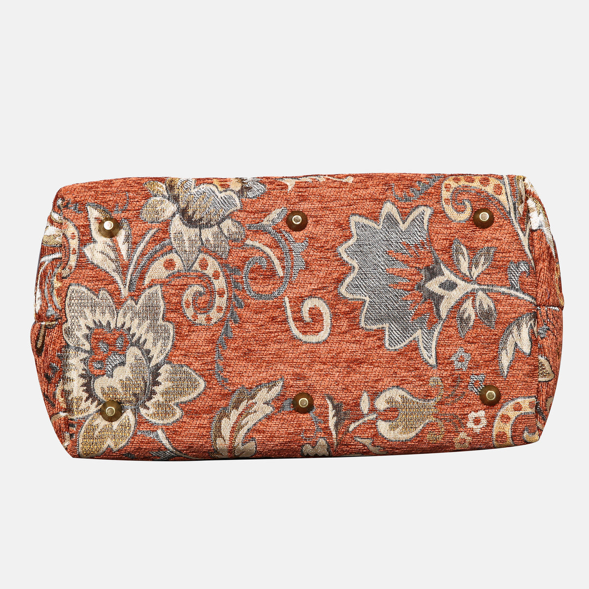 Floral Paisley Orange Carpet Handbag Purse carpet bag MCW Handmade bottom
