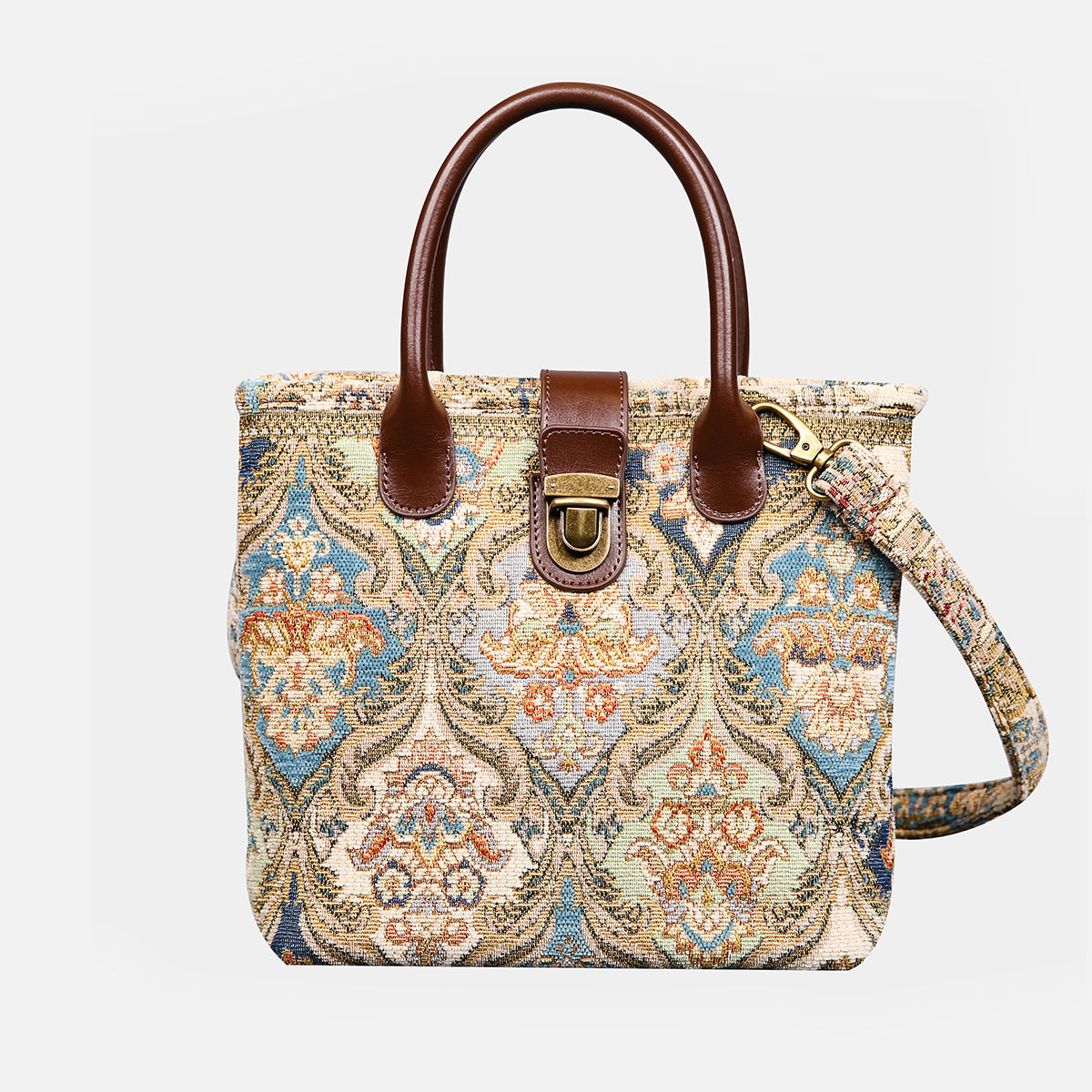 Golden Age Blue Tuck Lock Carpet Satchel carpet bag MCW Handmade main