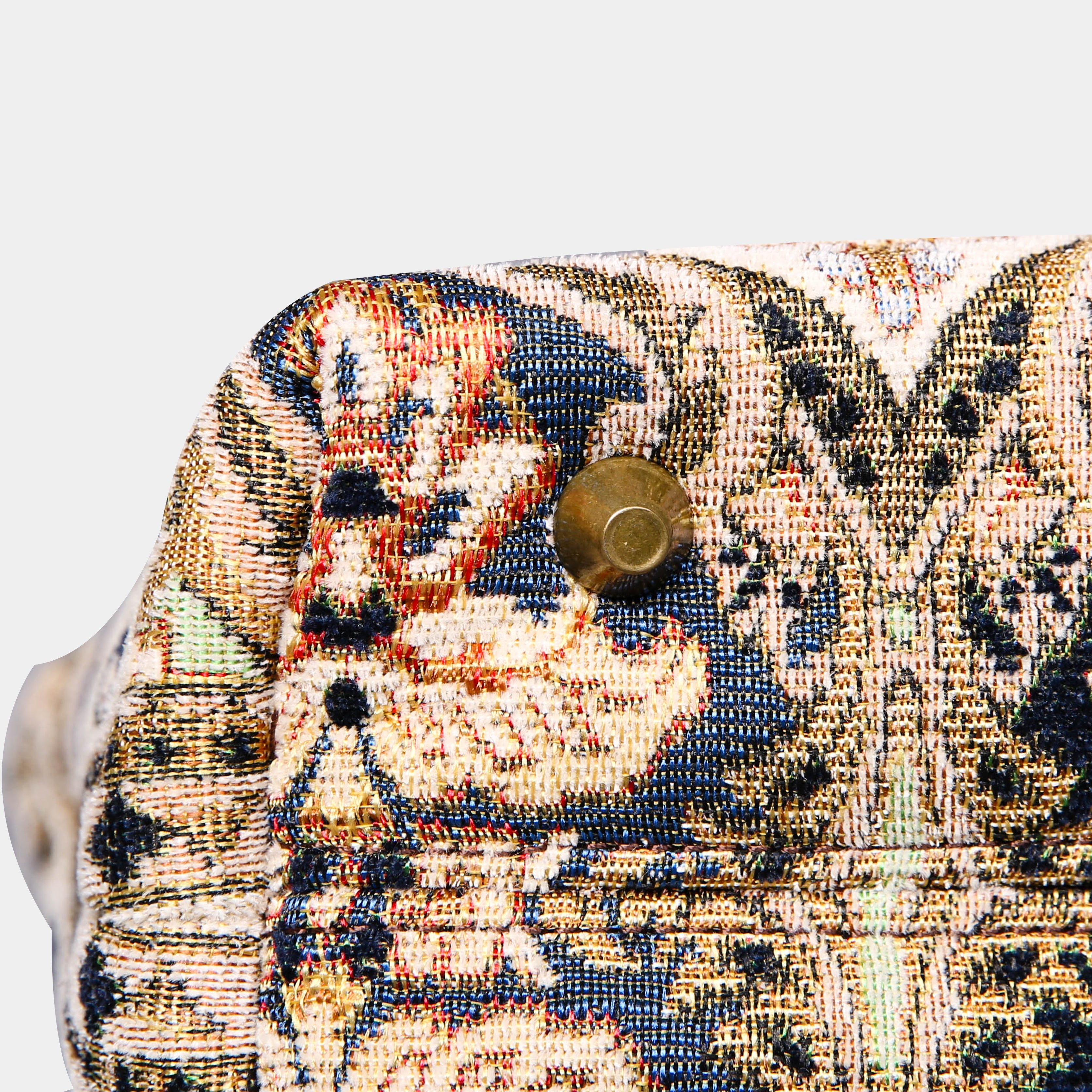 Golden Age Navy Tuck Lock Carpet Satchel carpet bag MCW Handmade bottom