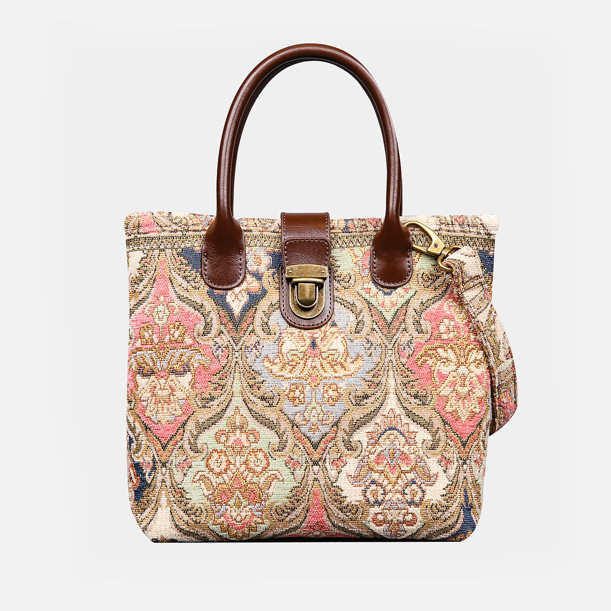 Golden Age Pink Tuck Lock Carpet Satchel carpet bag MCW Handmade main