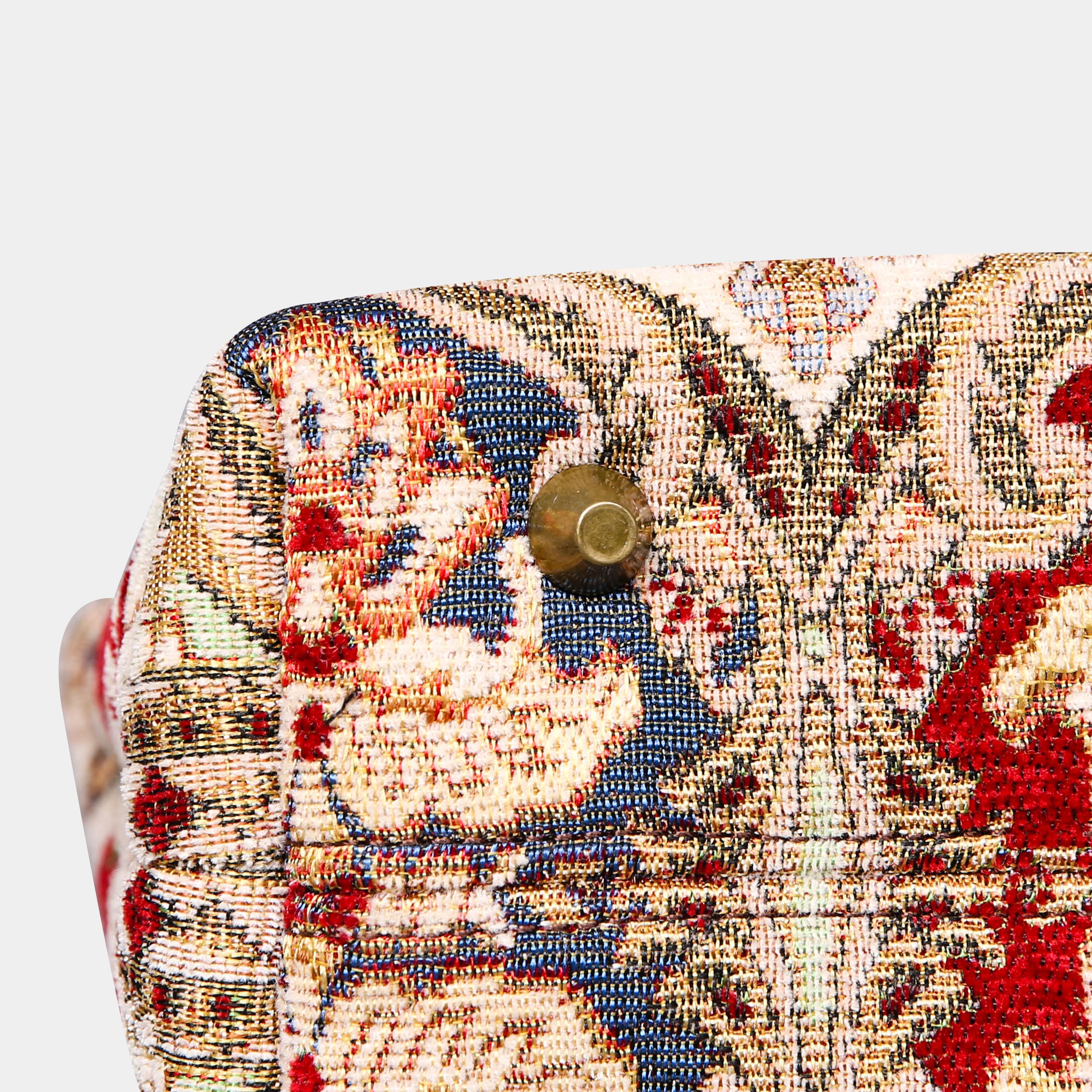 Golden Age Red Tuck Lock Carpet Satchel carpet bag MCW Handmade-bottom